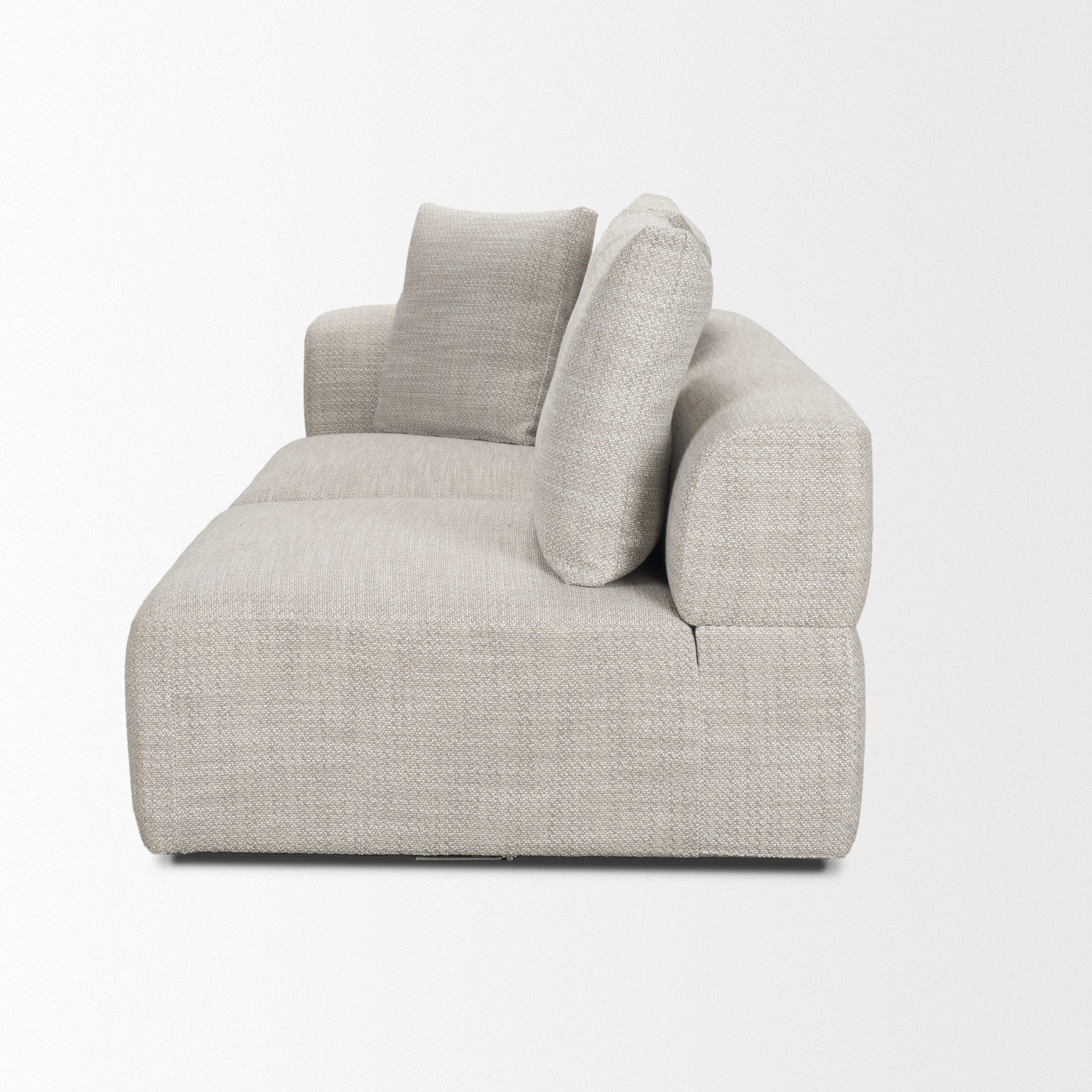 Warner Left Arm 3 Seater Gray Performance Fabric with Ash Wood Sofa