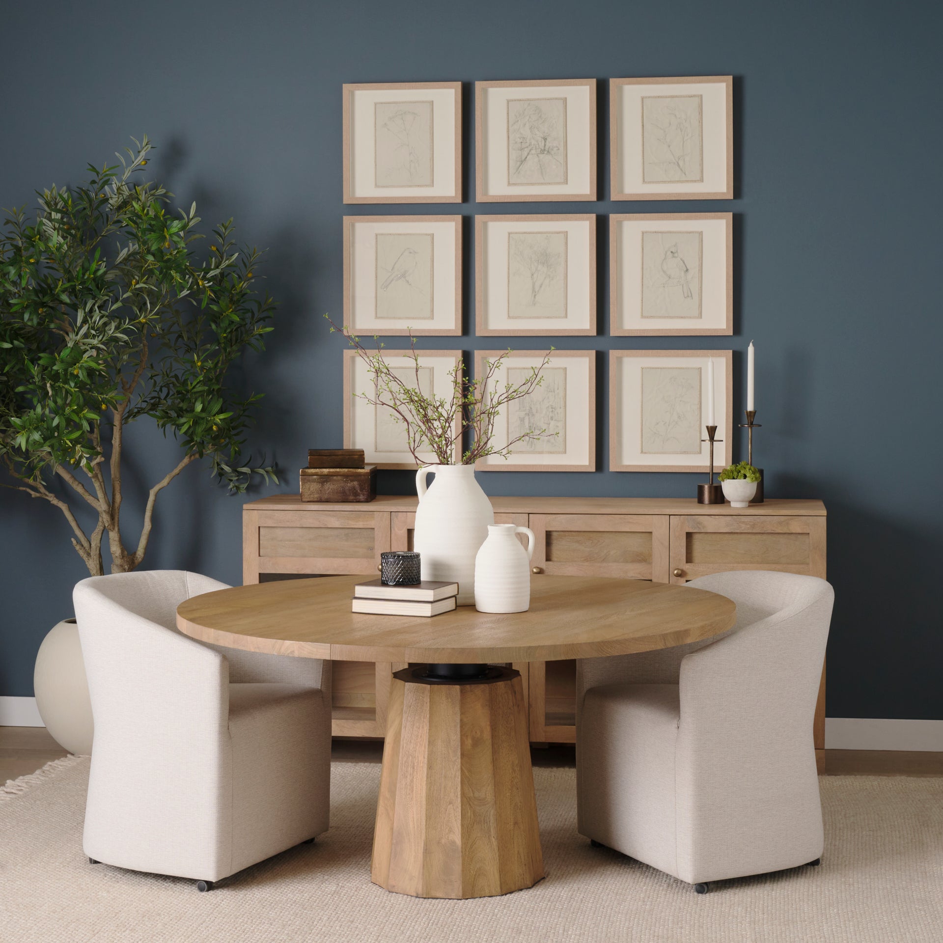 Sondra Performance Fabric Upholstered Club Dining Chair