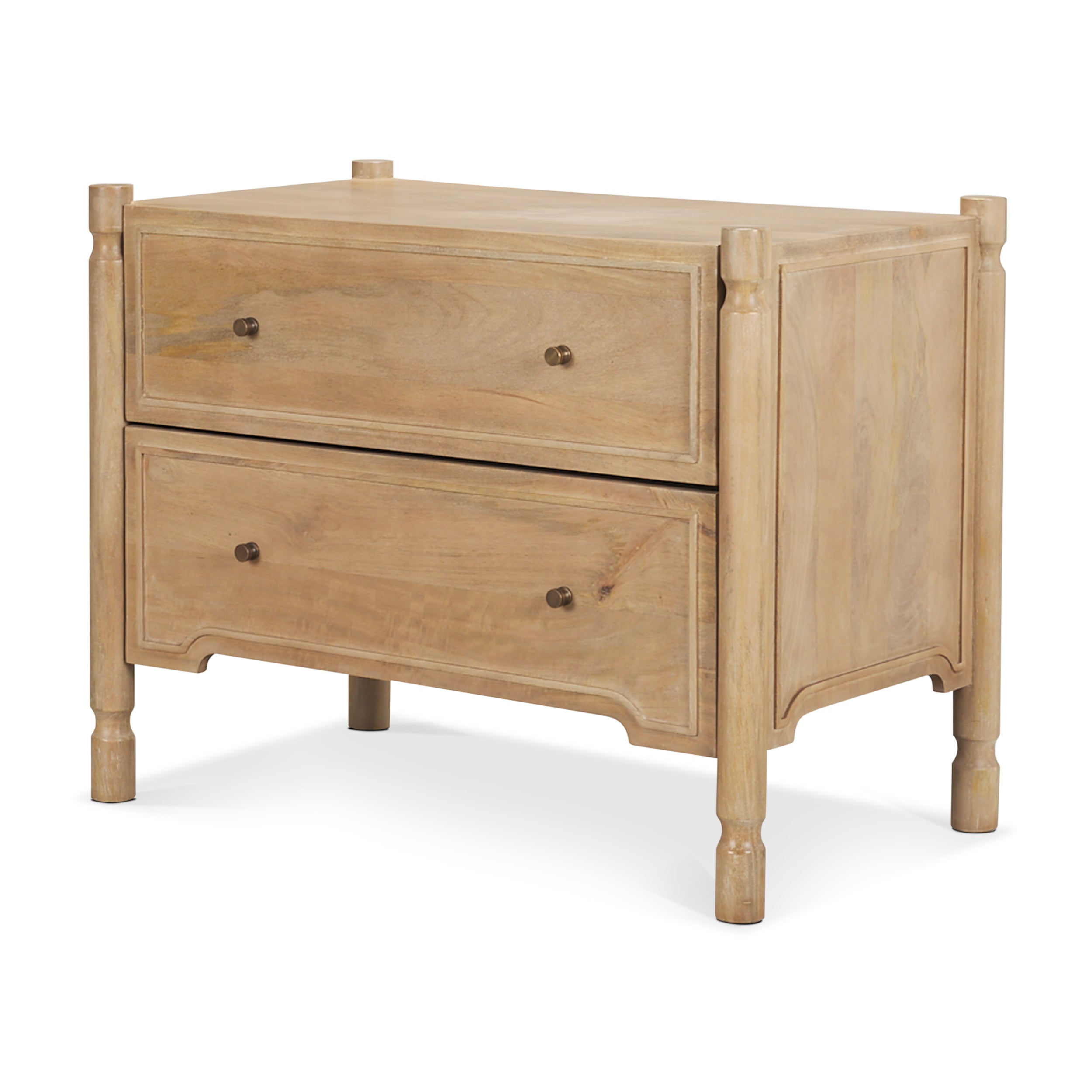 Phil Light Brown Wood 2 Drawer Accent Cabinet