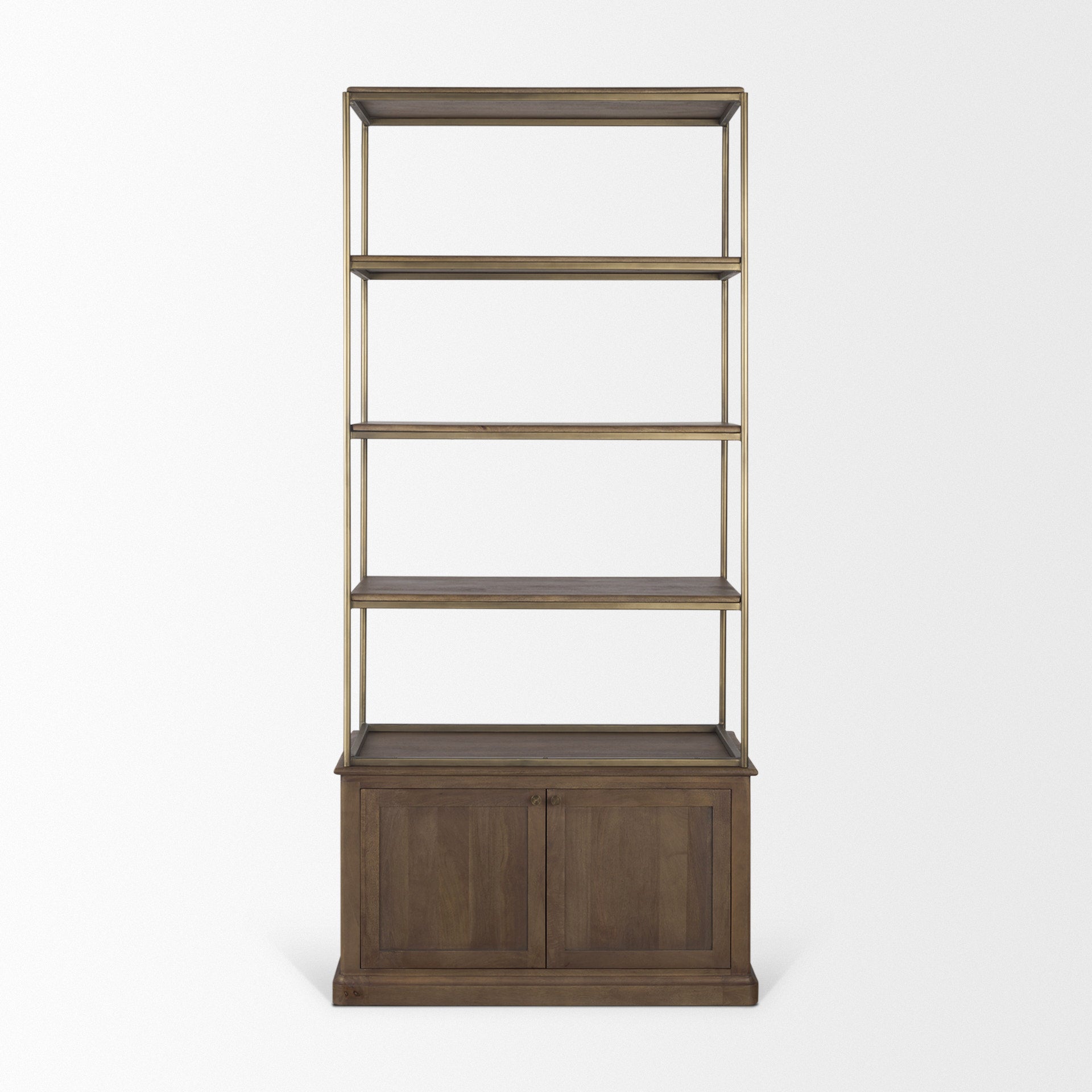 Braxton Dark Brown Wood with Antiqued Aged Brass Metal 3-Tiers 2-Door Shelving Unit Bookcases & Shelves Mercana , Black Friday Sale Mercana Furniture Sale, Old Bones Co, Mid Century Furniture Sale, Four Hands Furniture, Black Friday Sale Braxton Dark Brown Wood with Antiqued Aged Brass Metal 3-Tiers 2-Door Shelving Unit,Gus Sale, Perigold Braxton Dark Brown Wood with Antiqued Aged Brass Metal 3-Tiers 2-Door Shelving Unit Bookcases & Shelves Black Friday Sale , Perigold Sale Braxton Dark Brown Wood with Anti
