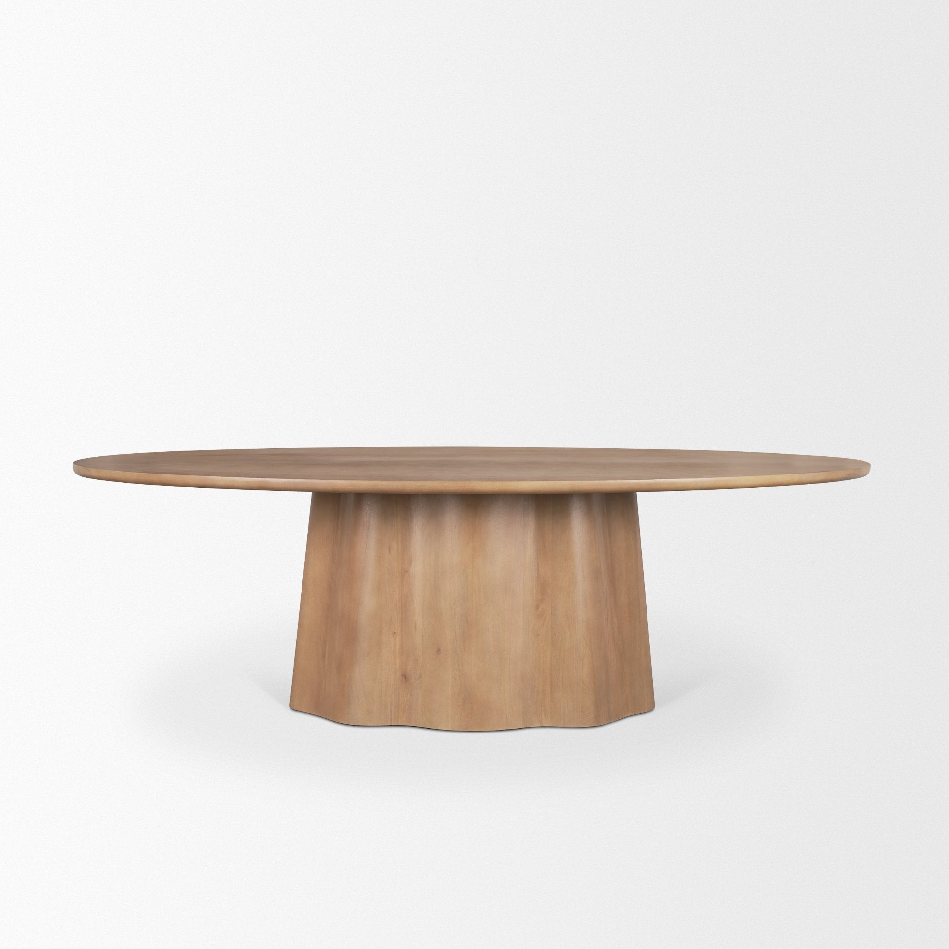 Jovani 94" Solid Mango Wood Oval Dining Table