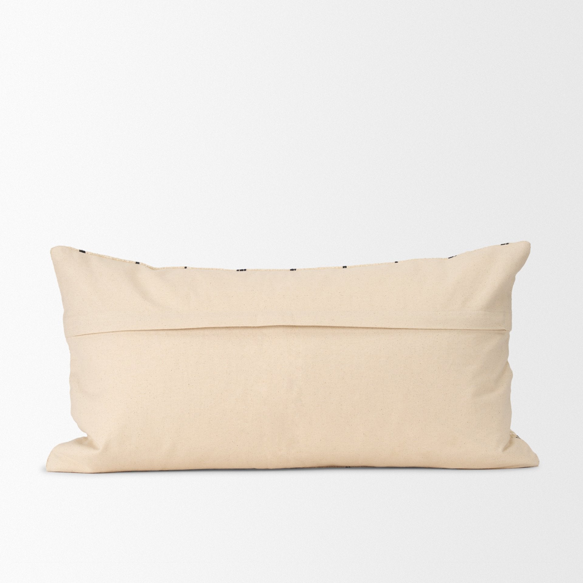Jaela Beige and Black Striped Checkered Decorative Lumbar Pillow Cover