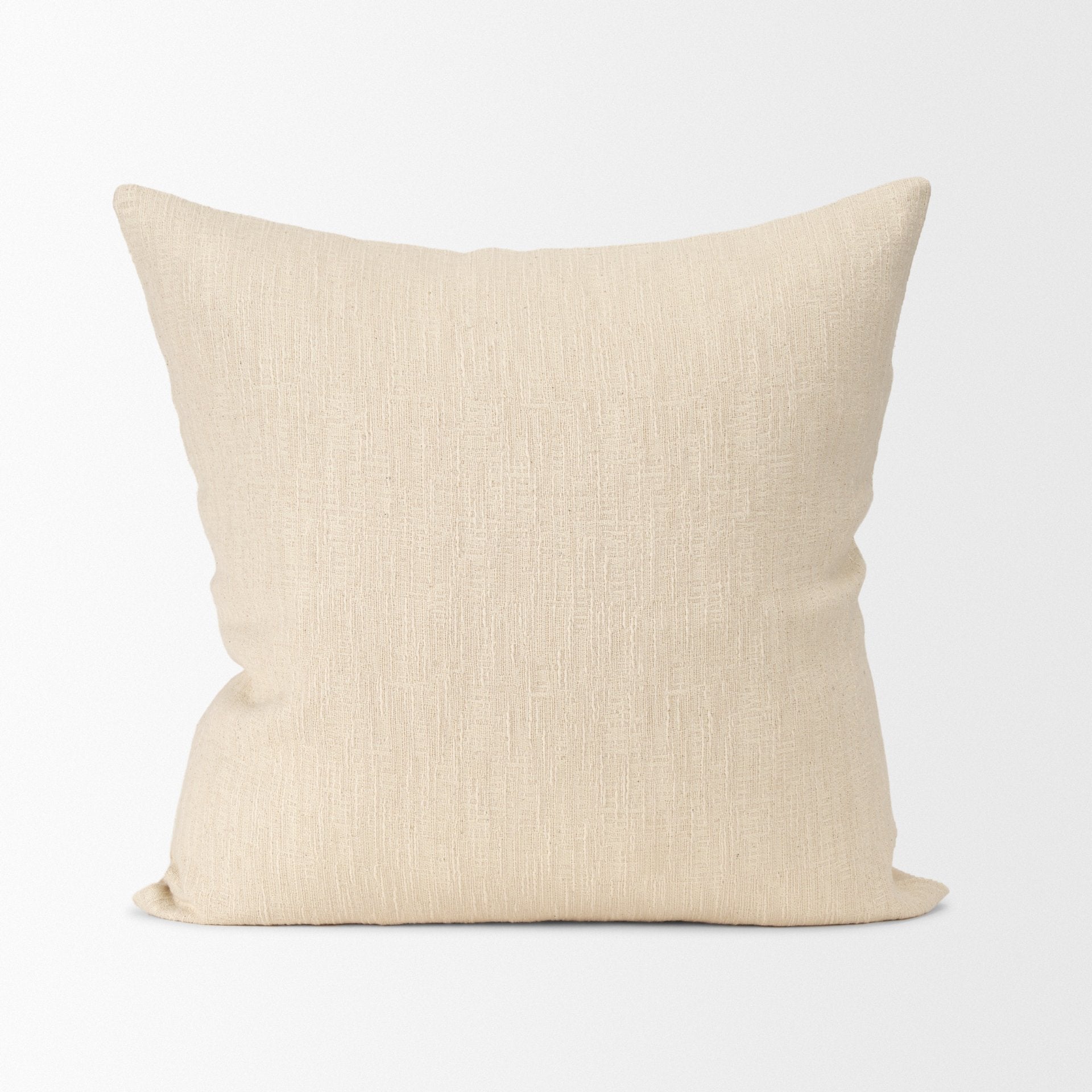 Jenner Cream Cotton-Linen Blend Decorative Square Pillow Cover