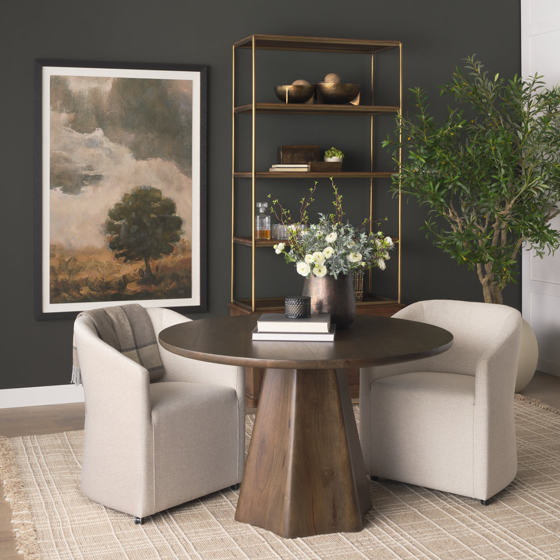 Jovani Solid Mango Wood Round Dining Table