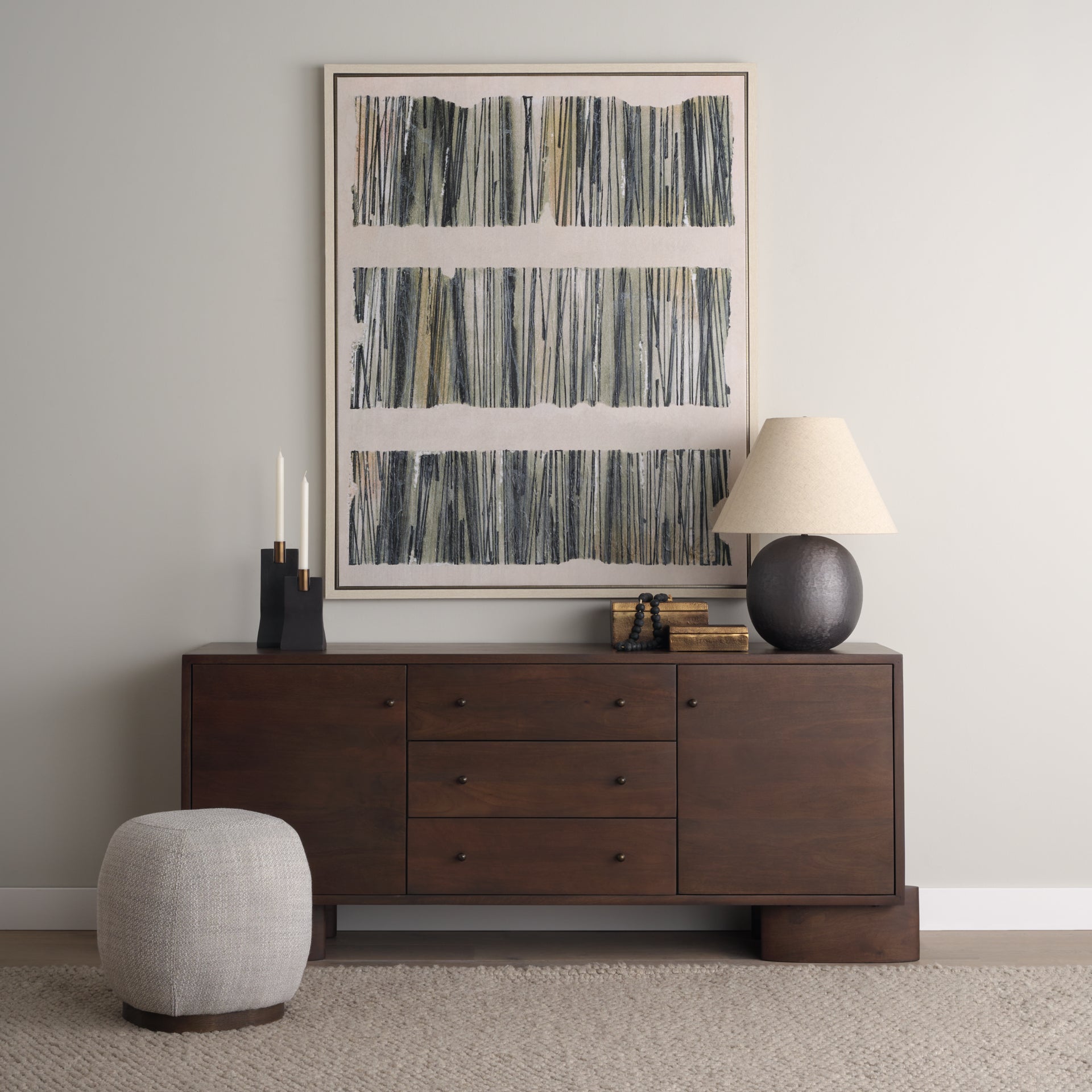 Jonan Aged Brass 2 Door 3 Drawer Sideboard