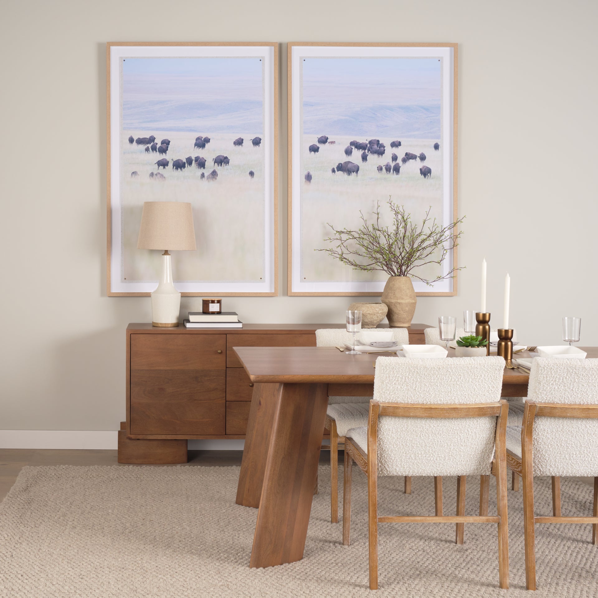 Jonan Solid Mango Wood Rectangular Dining Table