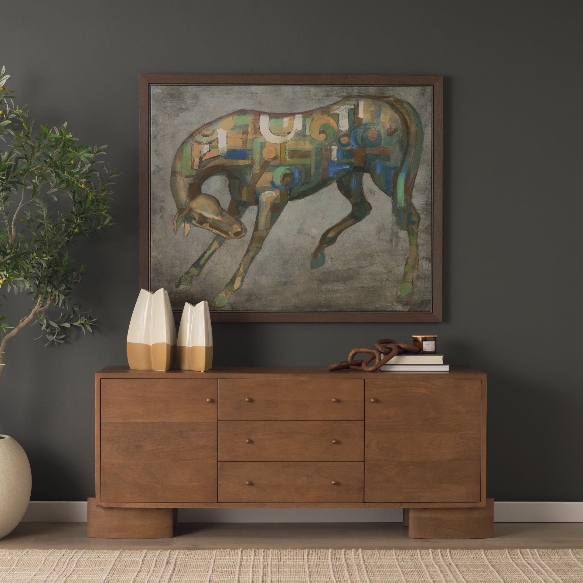 Jonan Aged Brass 2 Door 3 Drawer Sideboard