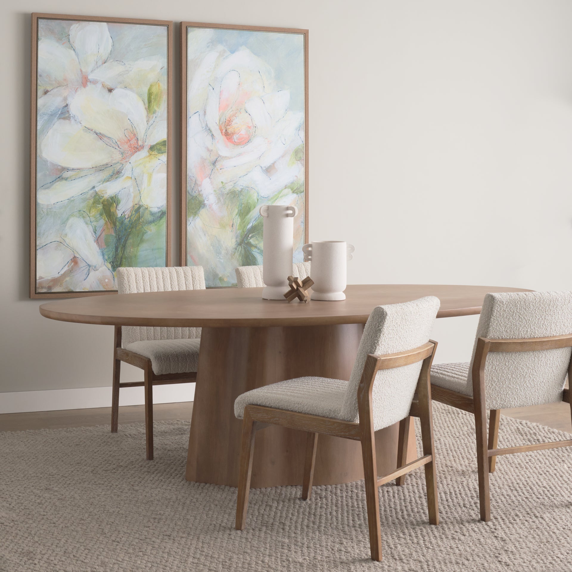 Jovani 94" Solid Mango Wood Oval Dining Table