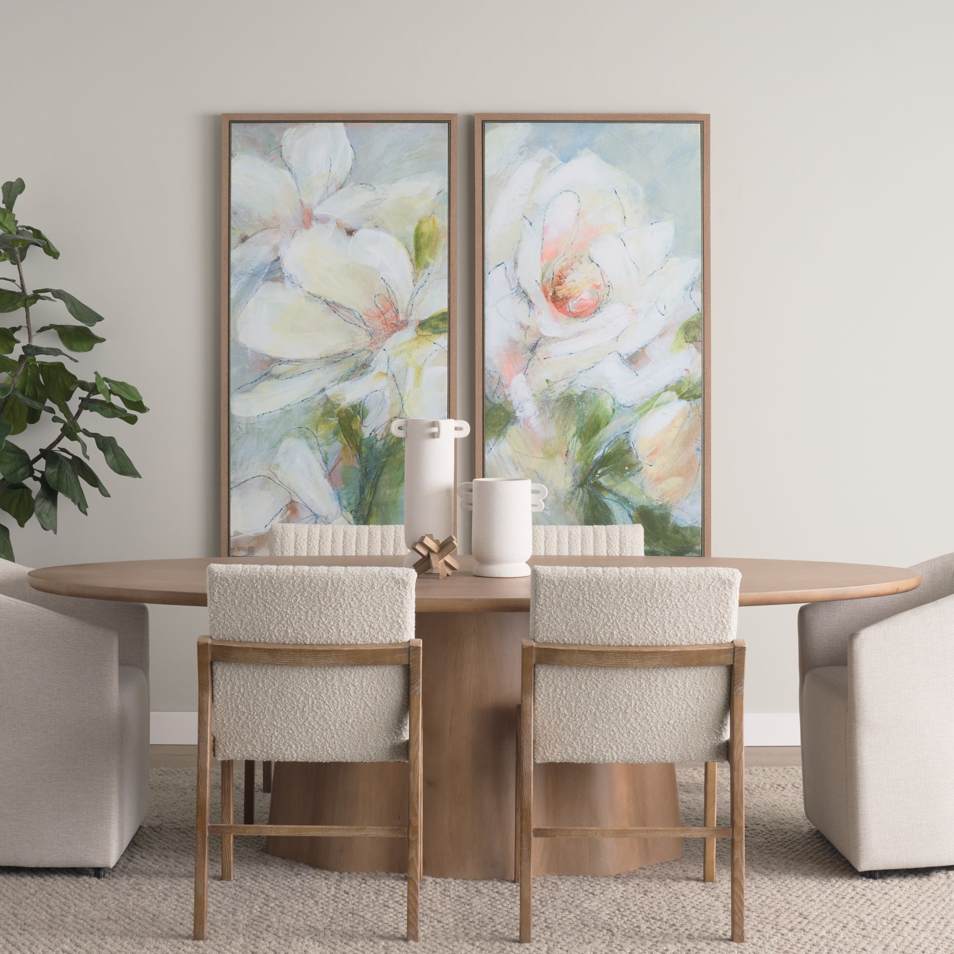 Jovani 94" Solid Mango Wood Oval Dining Table