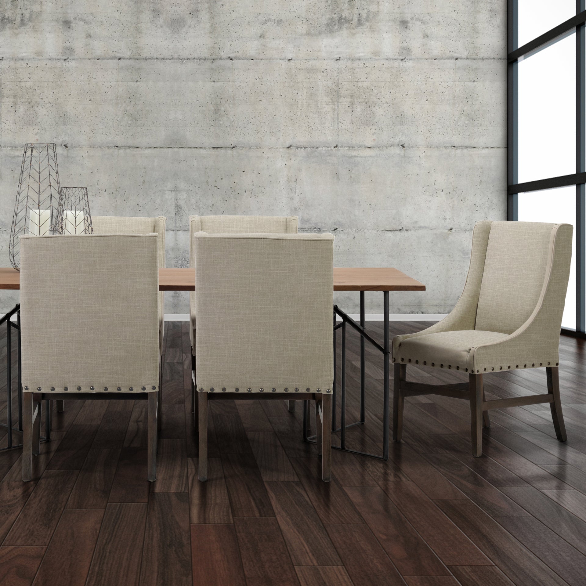 Kensington I Fabric and Solid Wood Dining Chair