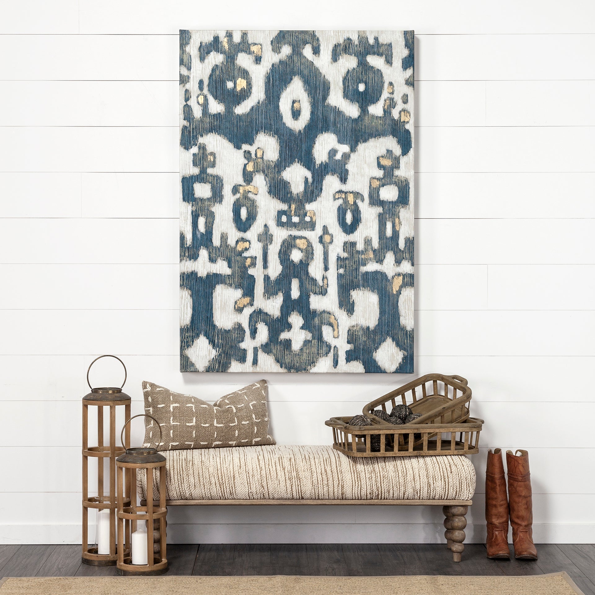 Andy II Small Natural Wood Cylindrical Lantern