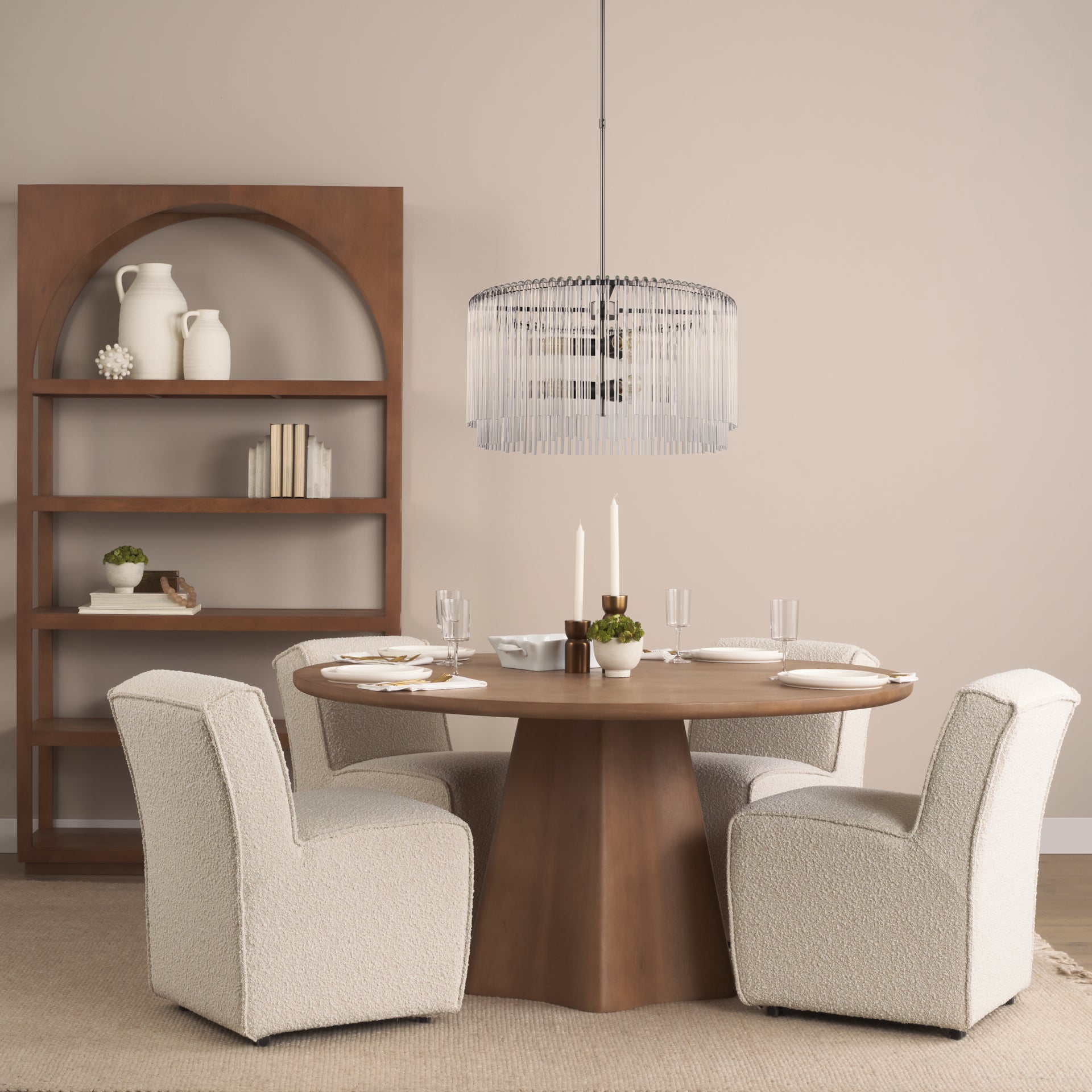 Jovani Solid Mango Wood Round Dining Table