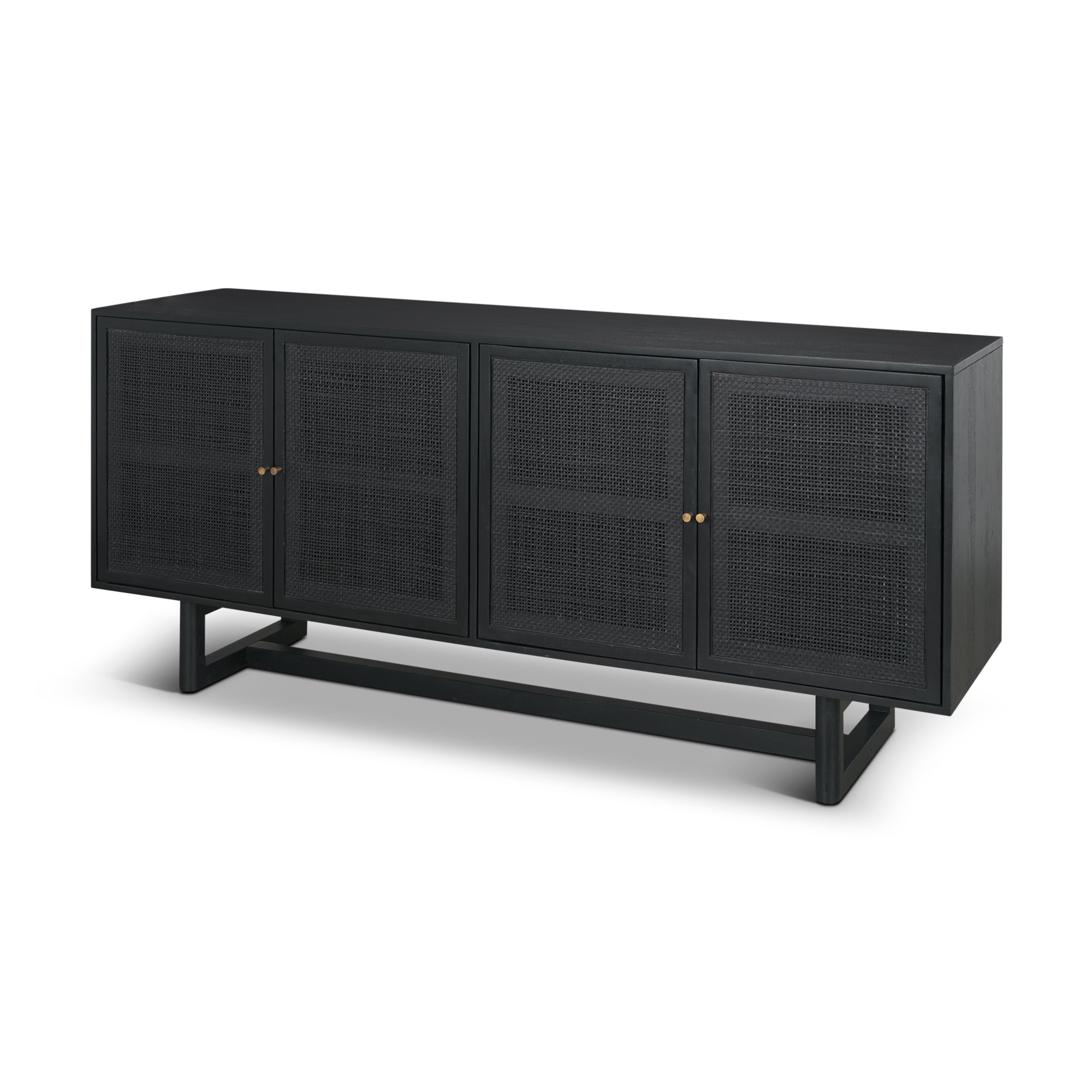 Grier 72" Black Wood with Black Cane Sideboard