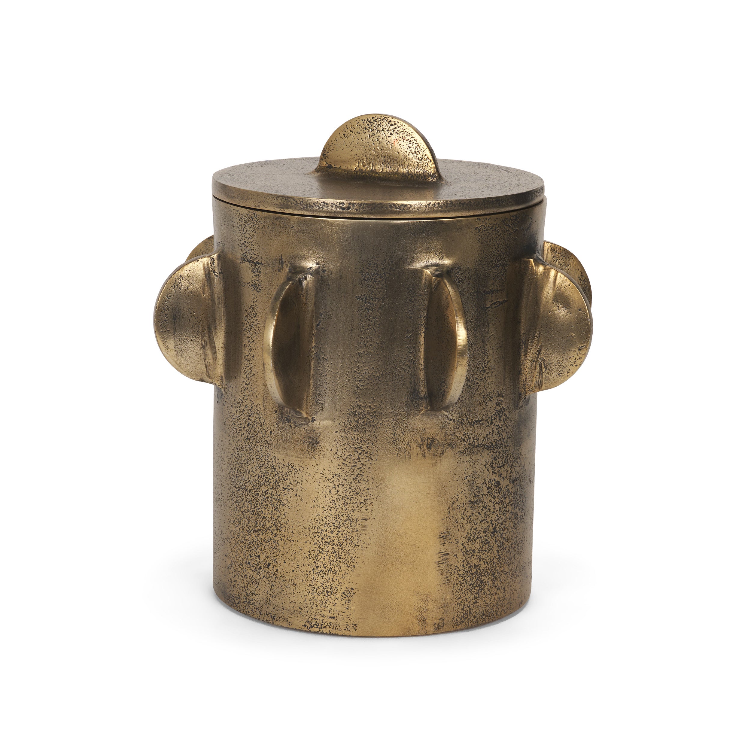 Deacon Metal Canister with Sculptural Handles