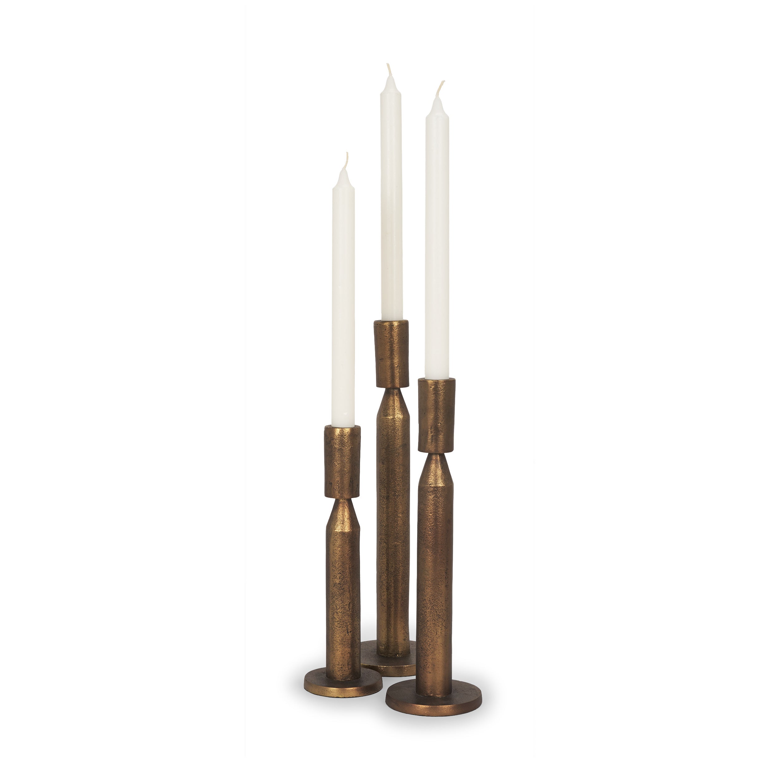 Declan Cast Metal Taper Candle Holder