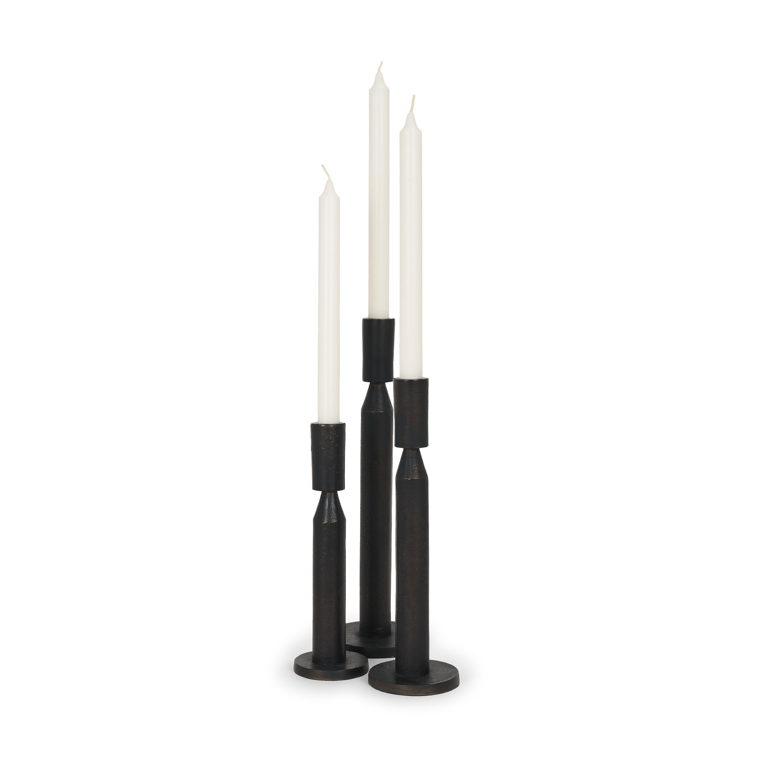 Declan Cast Metal Taper Candle Holder