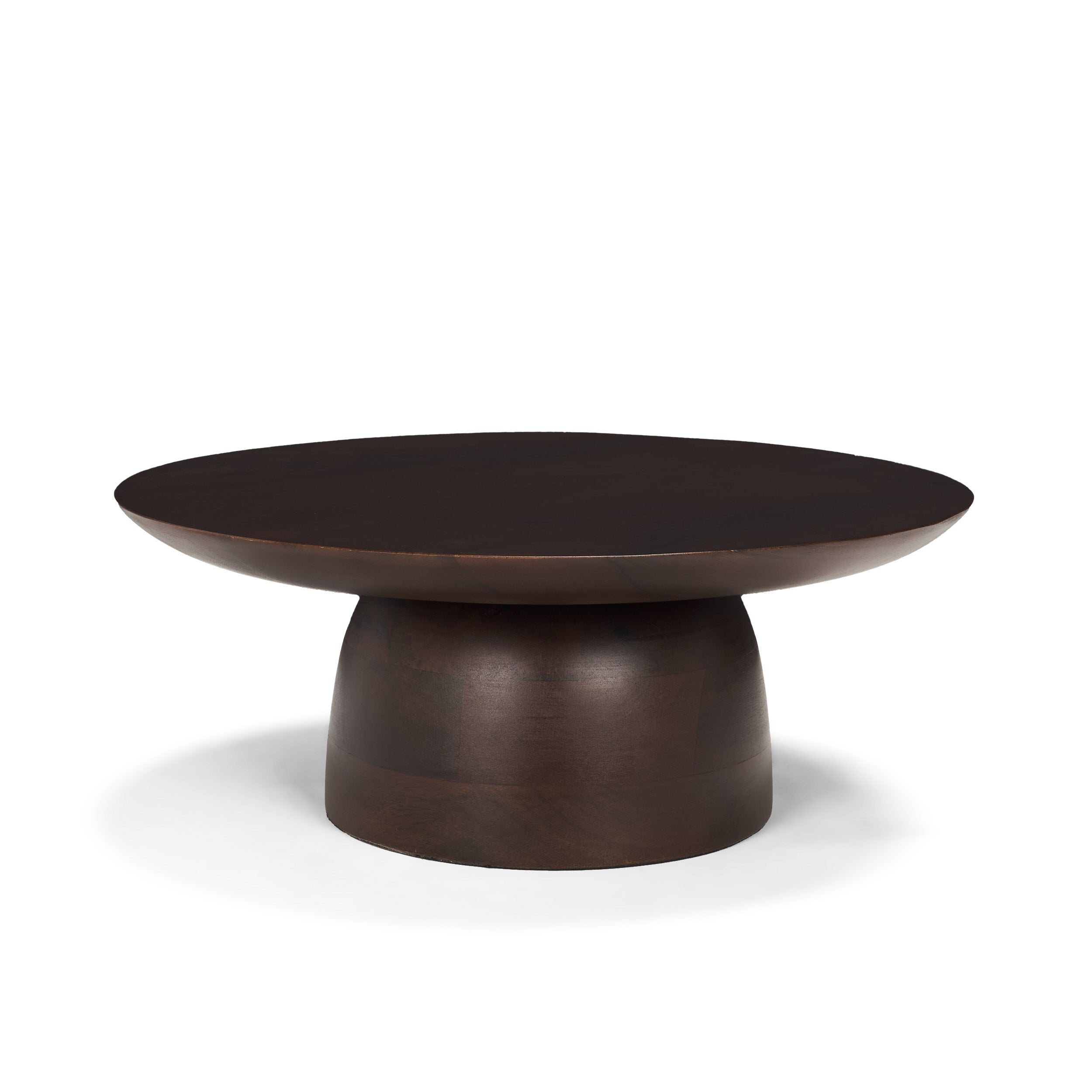 Sadira Mid-Dark Brown Solid Wood Round Riser