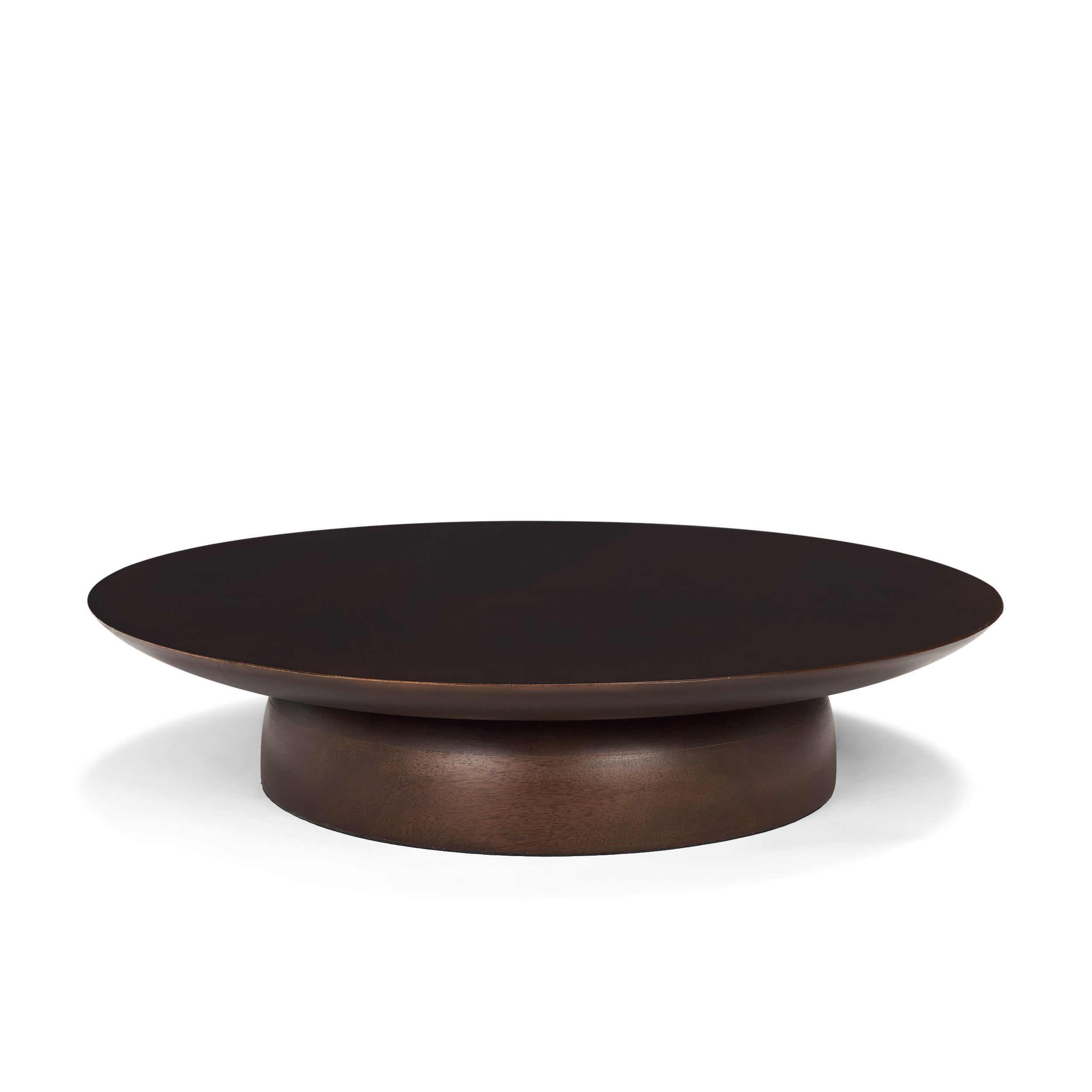 Sadira Mid-Dark Brown Solid Wood Round Riser