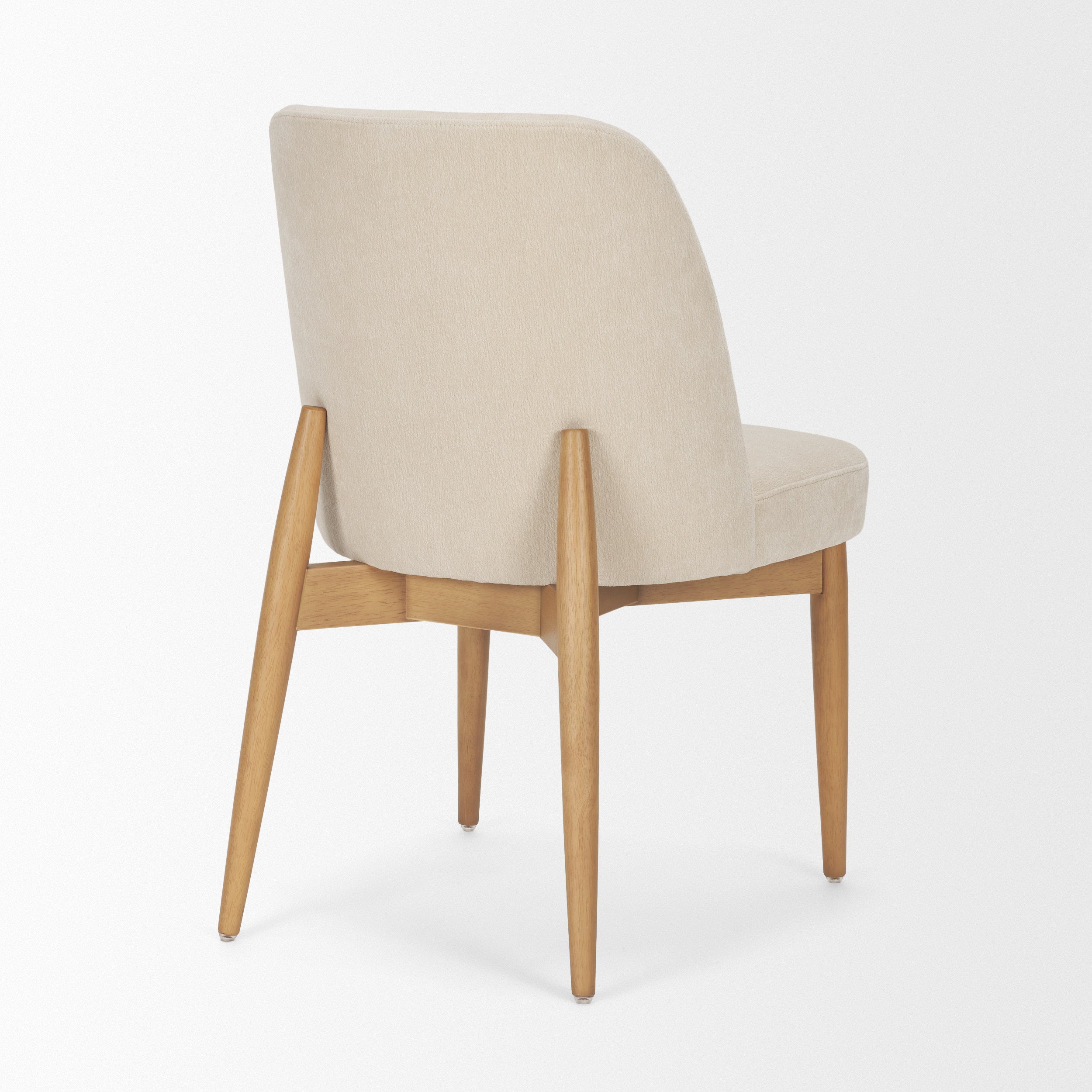 Abbie Curved Back Oatmeal Fabric Dining Side Chair