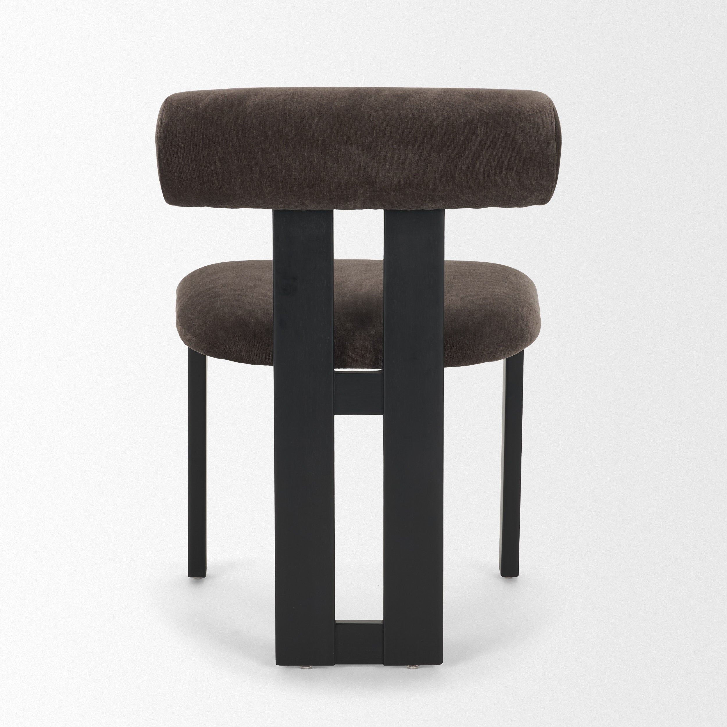 Tribeca Curve Open Back Charcoal Chenille Tripod Frame Dining Chair