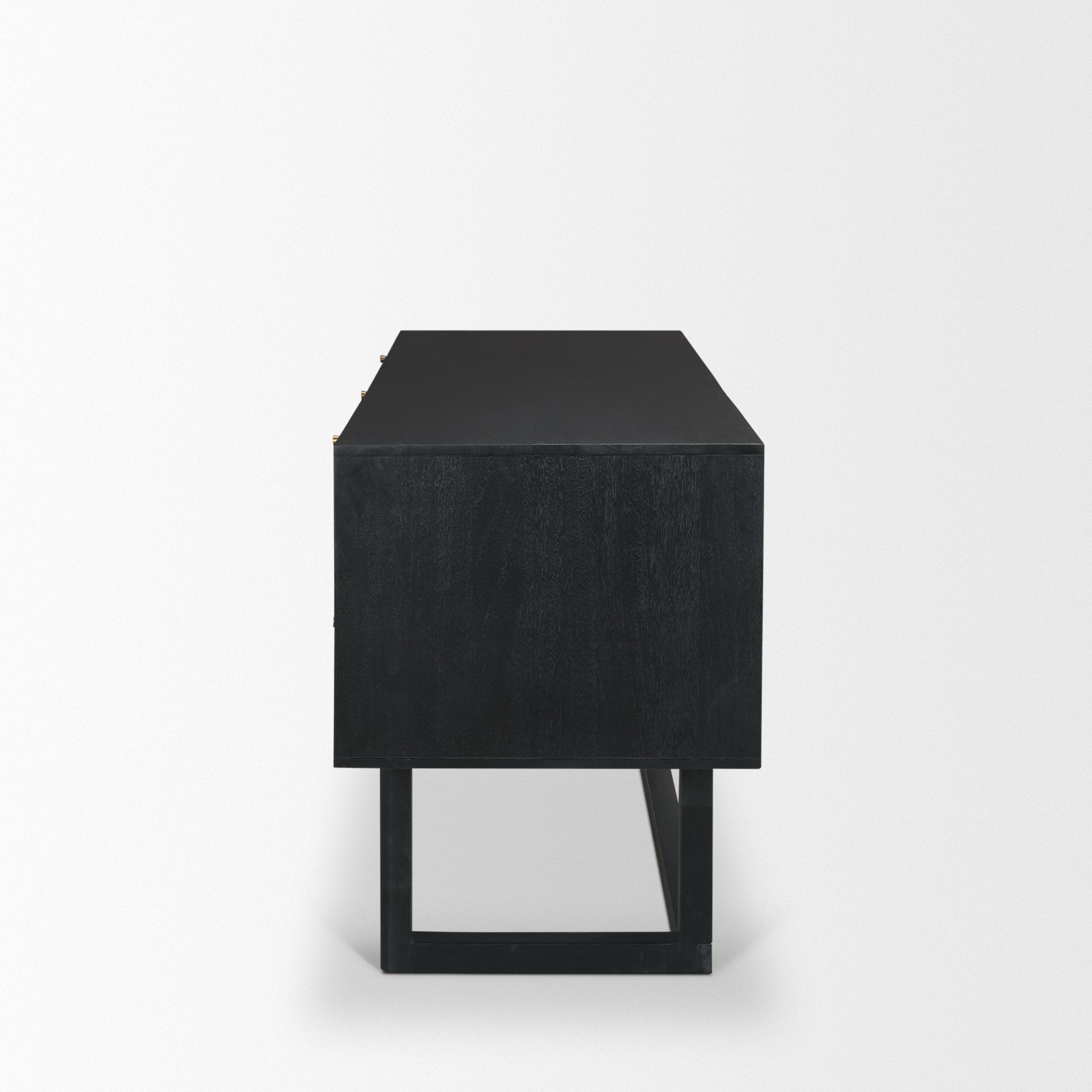 Grier 60" Black Solid Wood with Black Cane Office Desk
