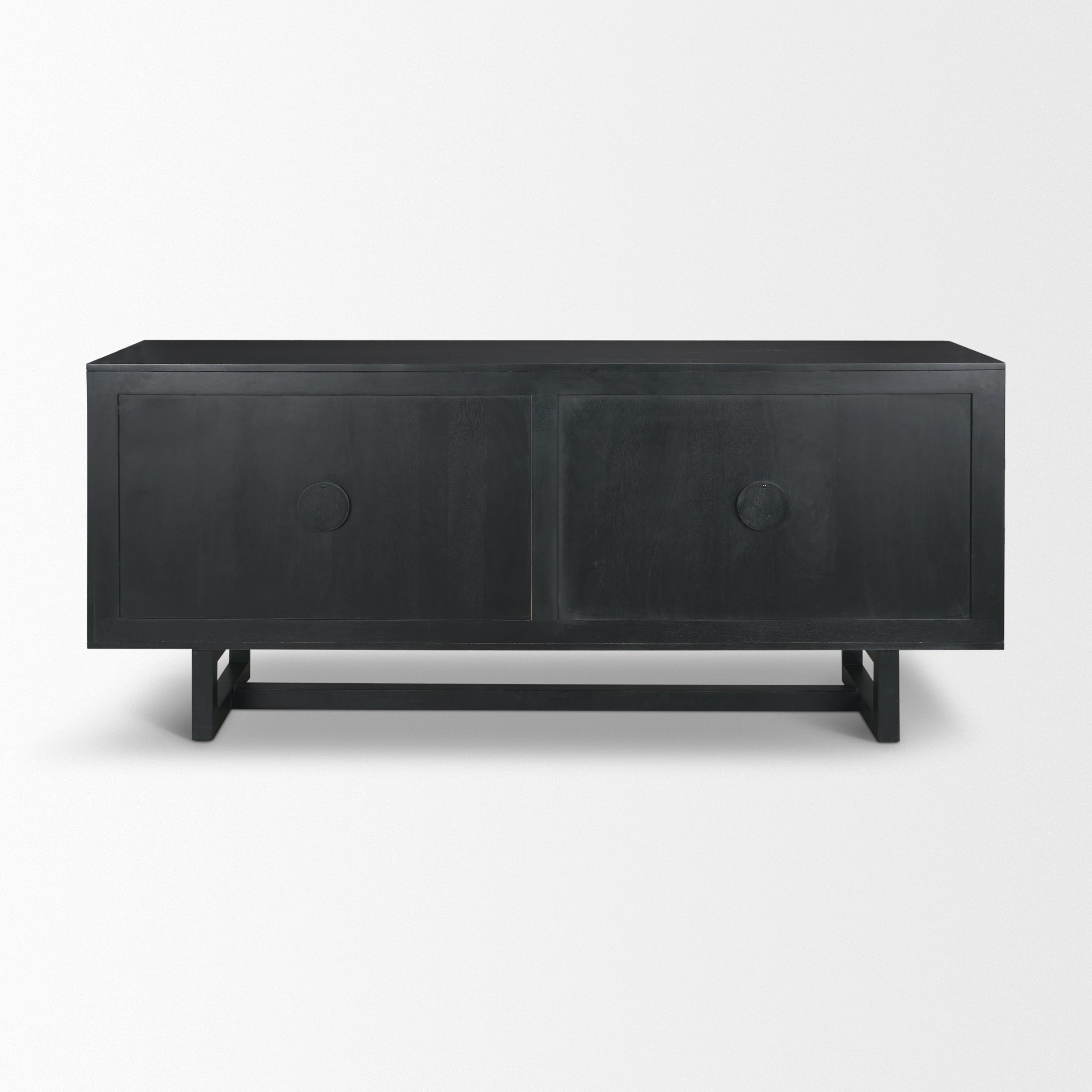 Grier 72" Black Wood with Black Cane Sideboard