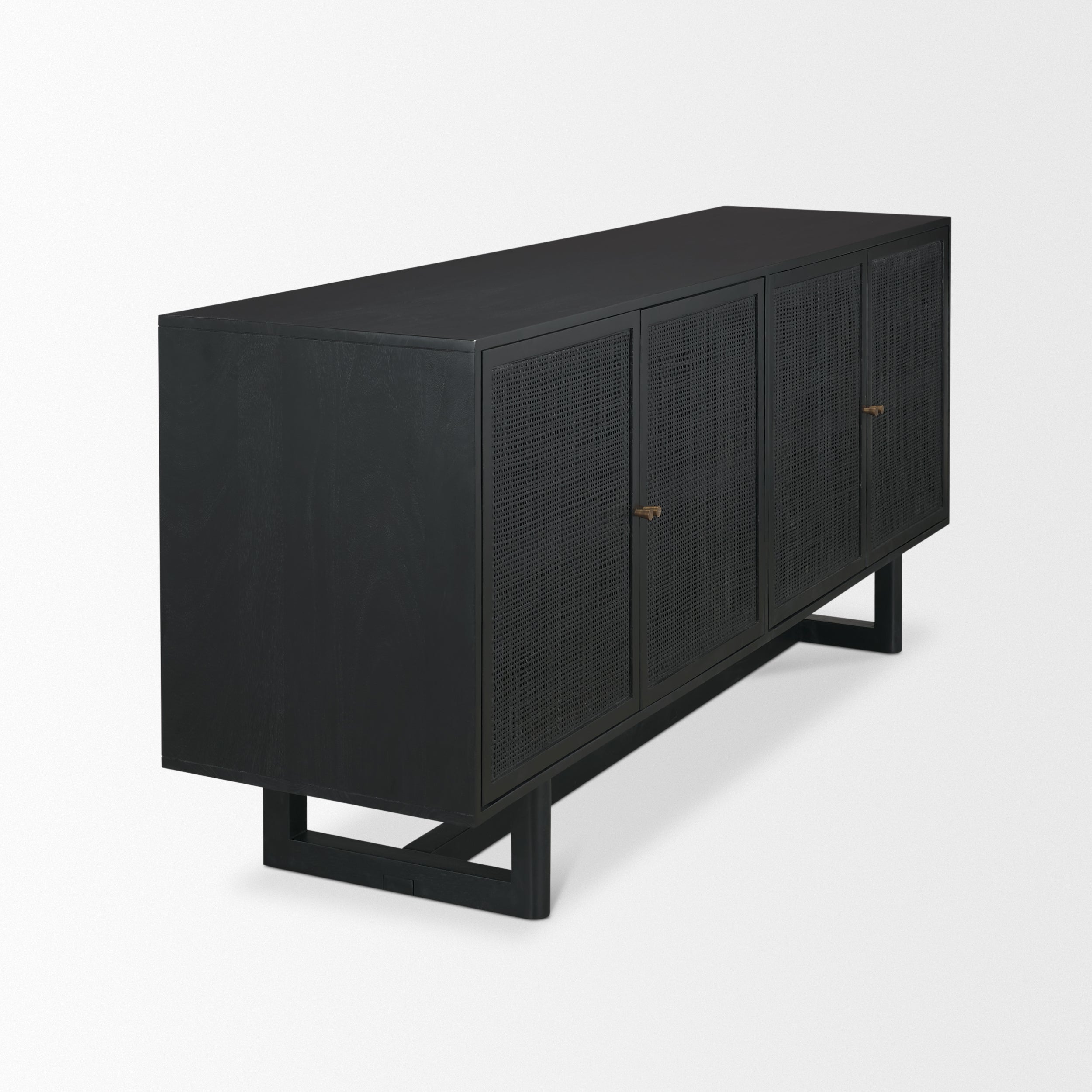 Grier 72" Black Wood with Black Cane Sideboard
