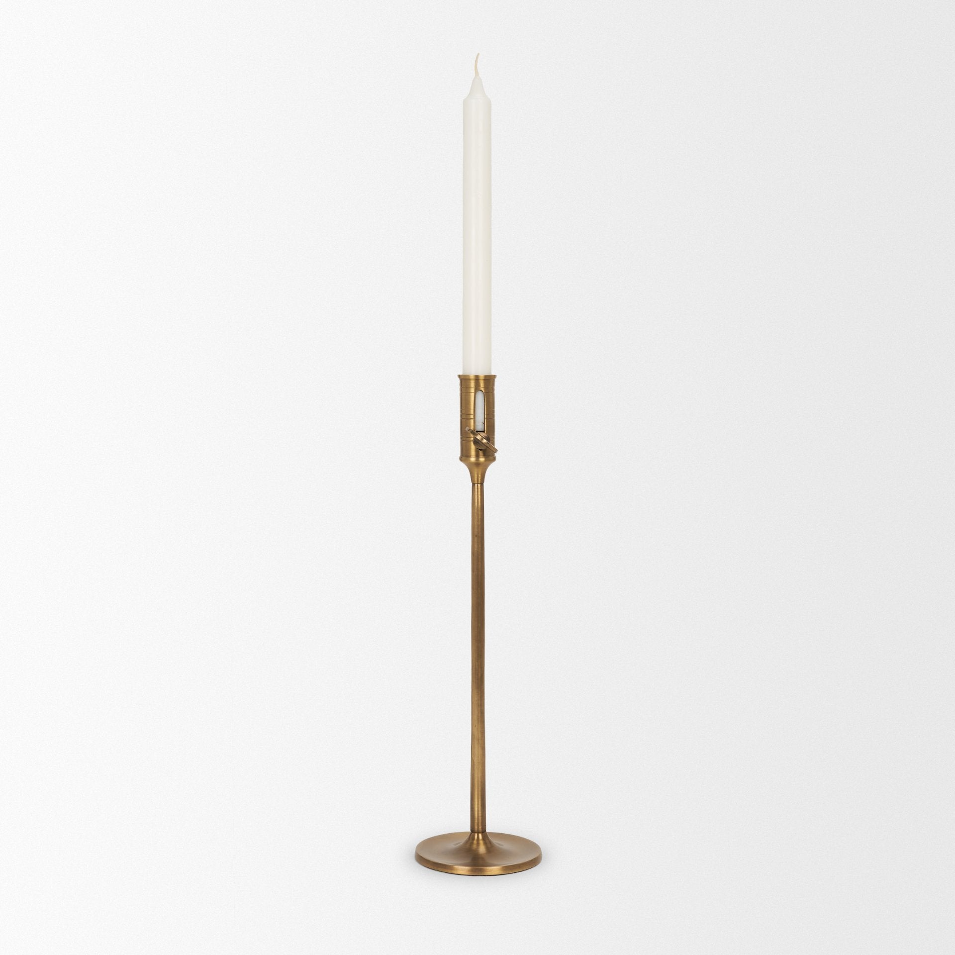 Chantria Solid Natural Brass Adjustable Taper Candle Holder