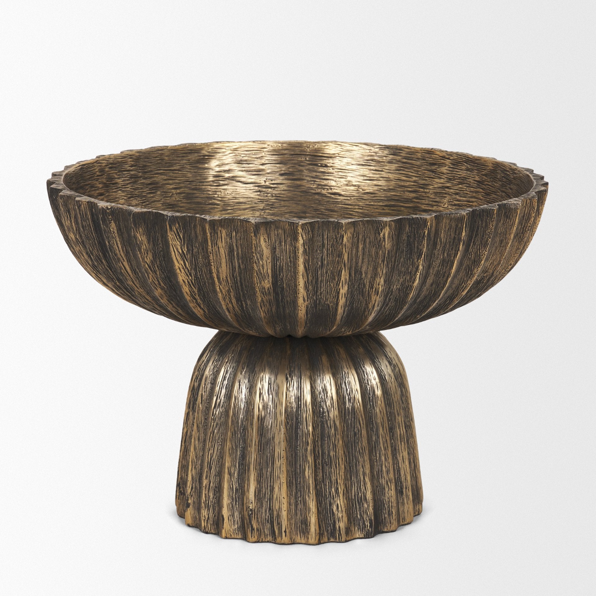 Ciaran Fluted Textured Metal Decorative Bowl