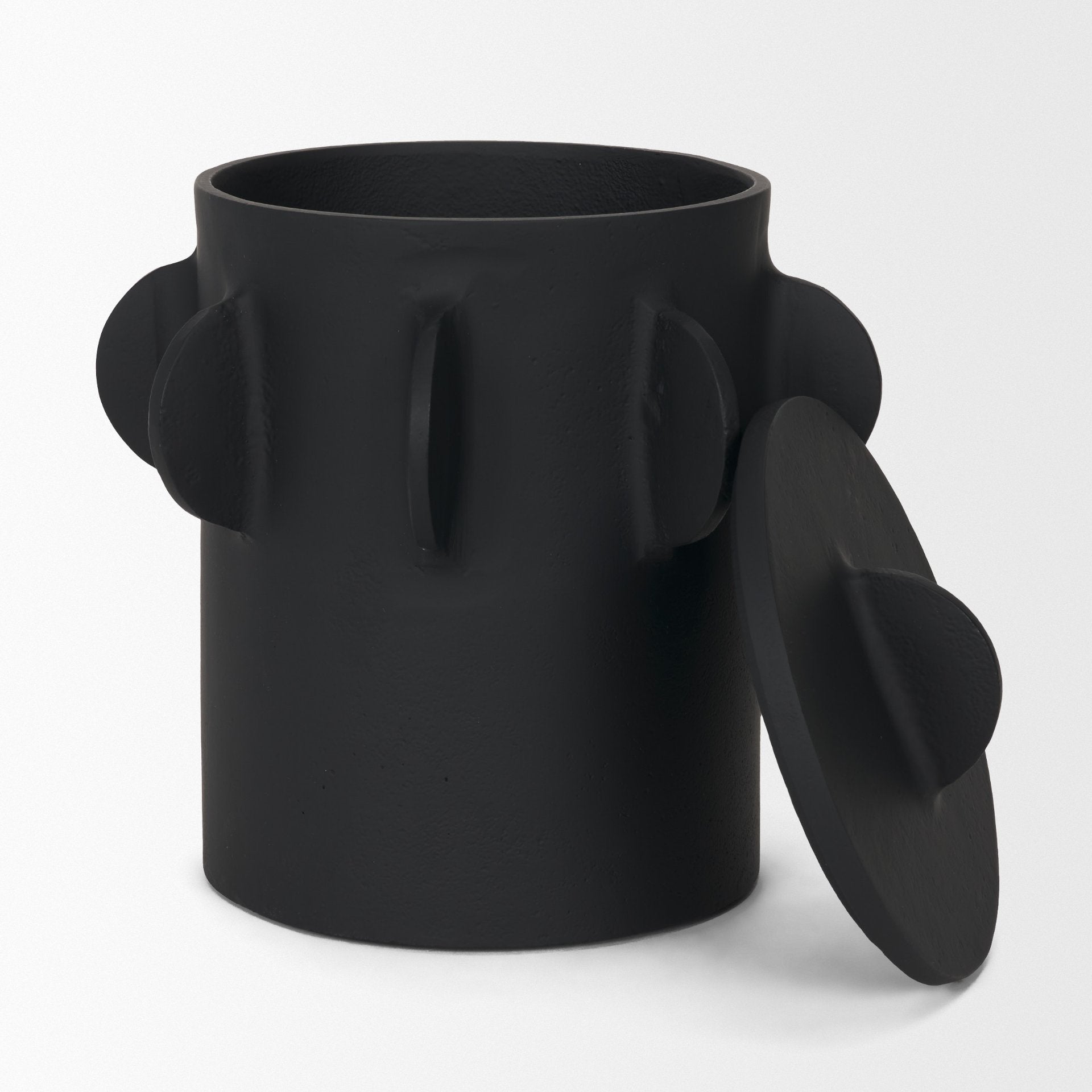 Deacon Metal Canister with Sculptural Handles