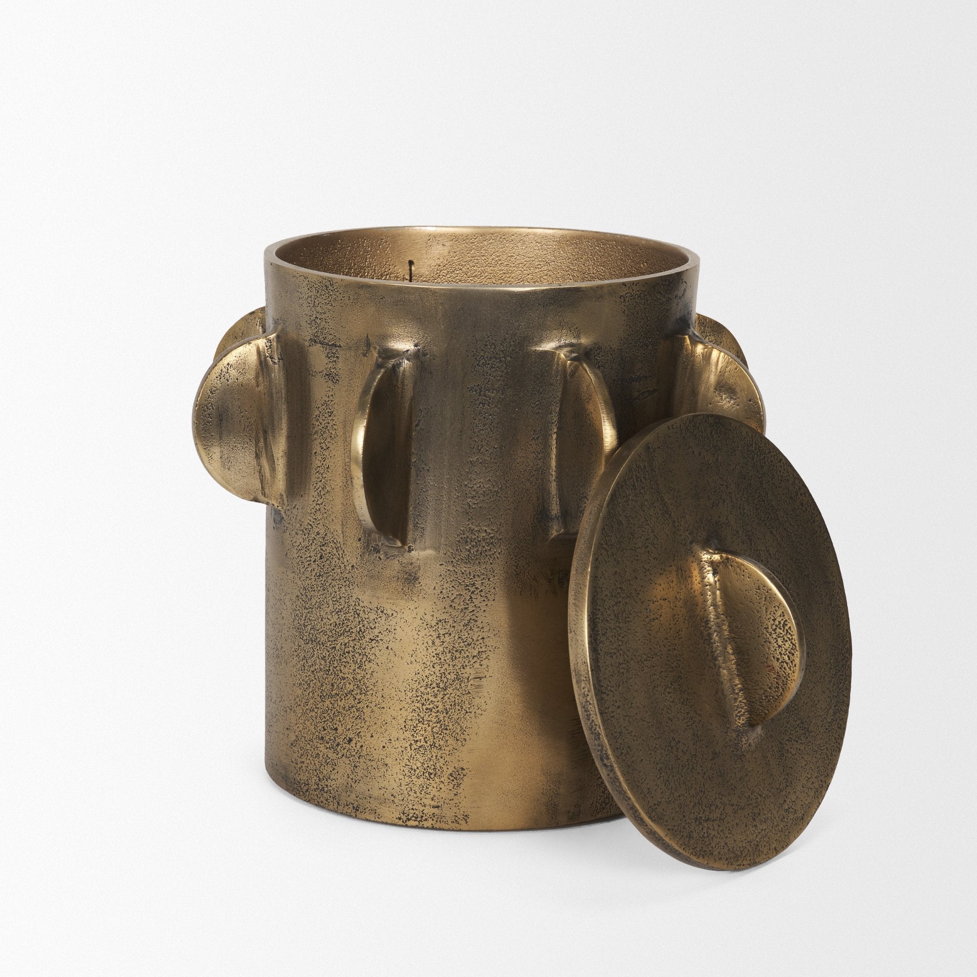 Deacon Metal Canister with Sculptural Handles