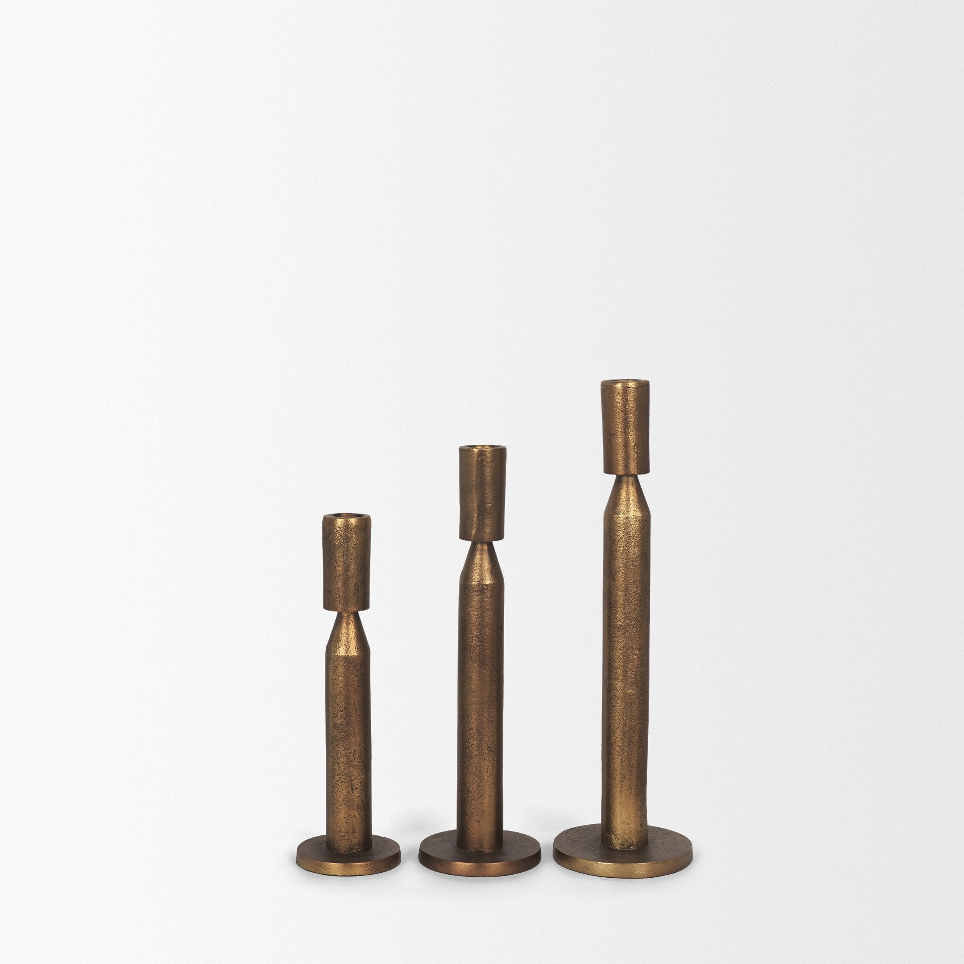 Declan Cast Metal Taper Candle Holder