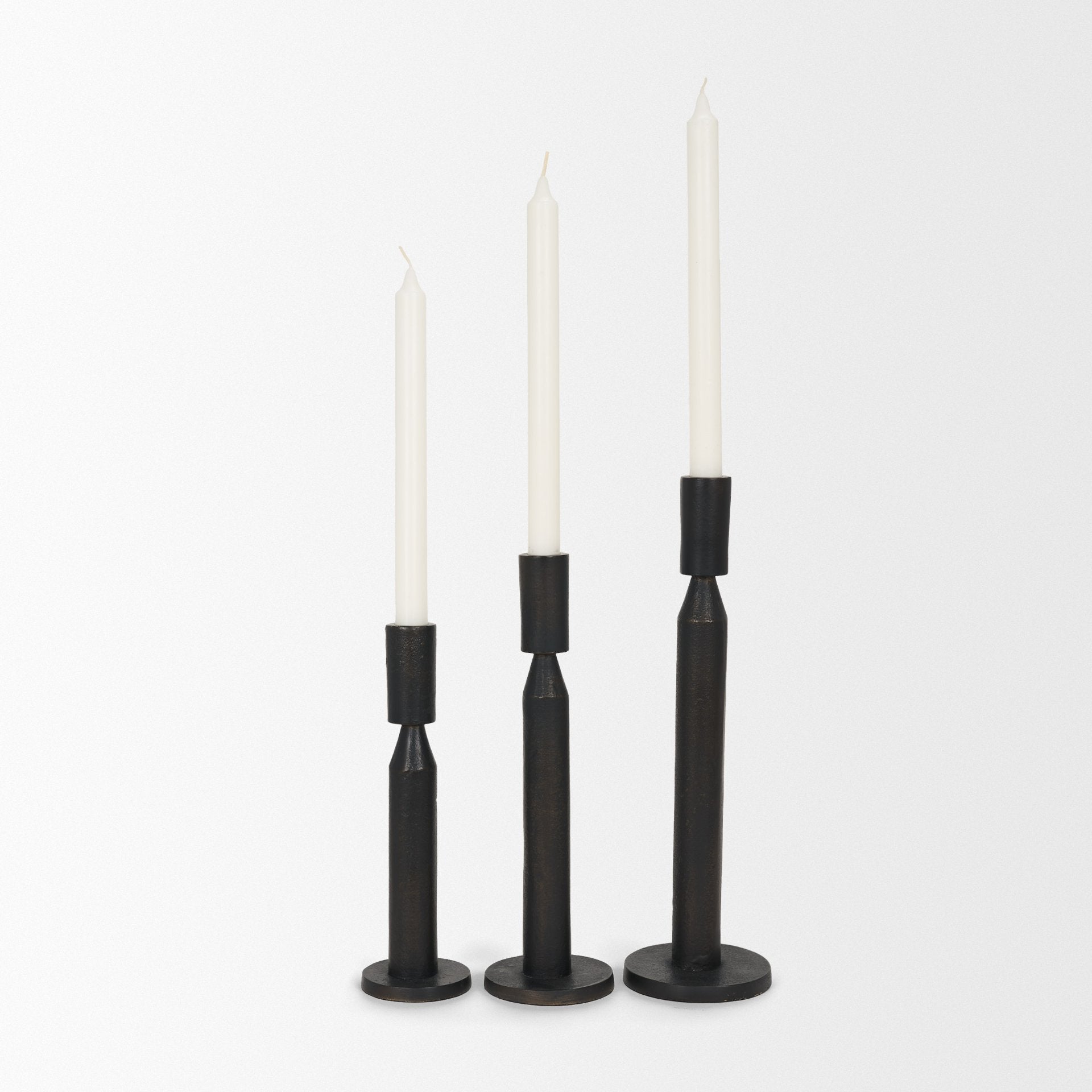 Declan Cast Metal Taper Candle Holder
