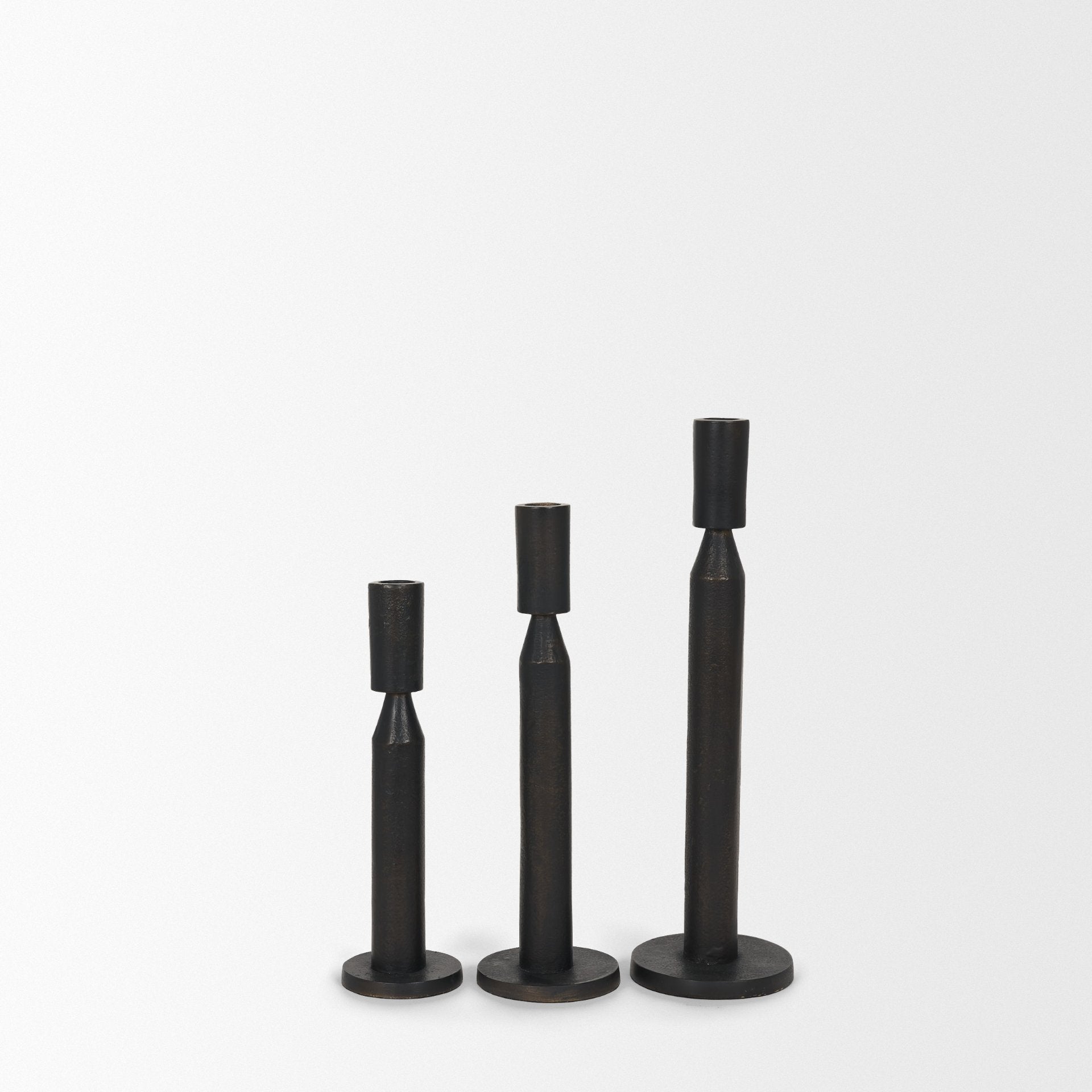 Declan Cast Metal Taper Candle Holder