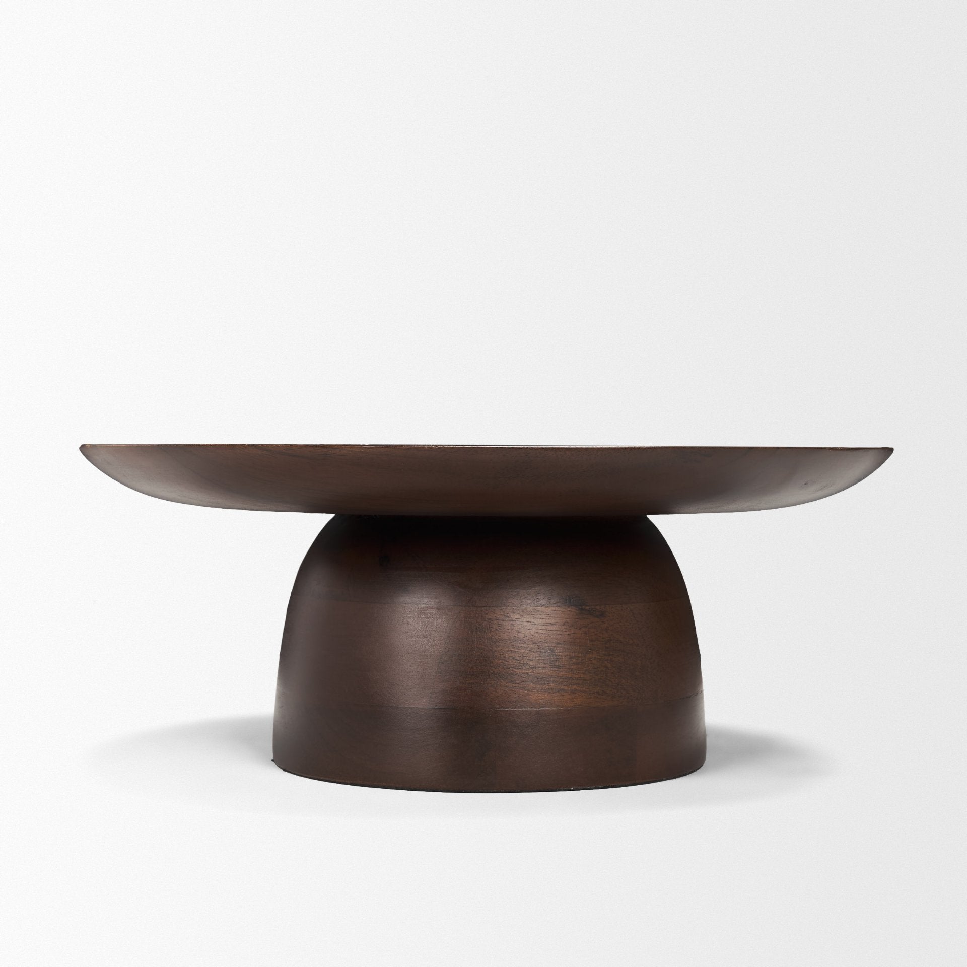 Sadira Mid-Dark Brown Solid Wood Round Riser