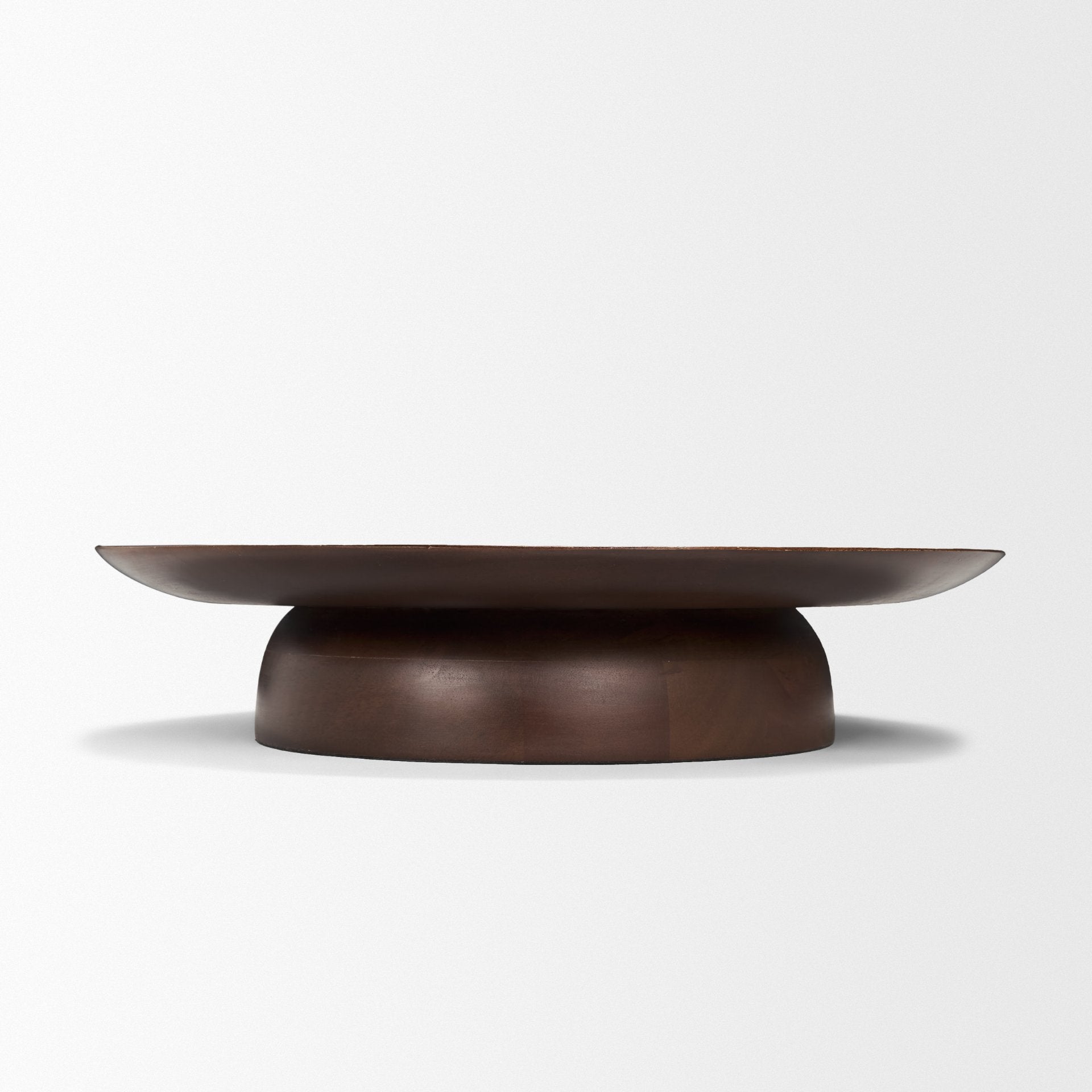 Sadira Mid-Dark Brown Solid Wood Round Riser