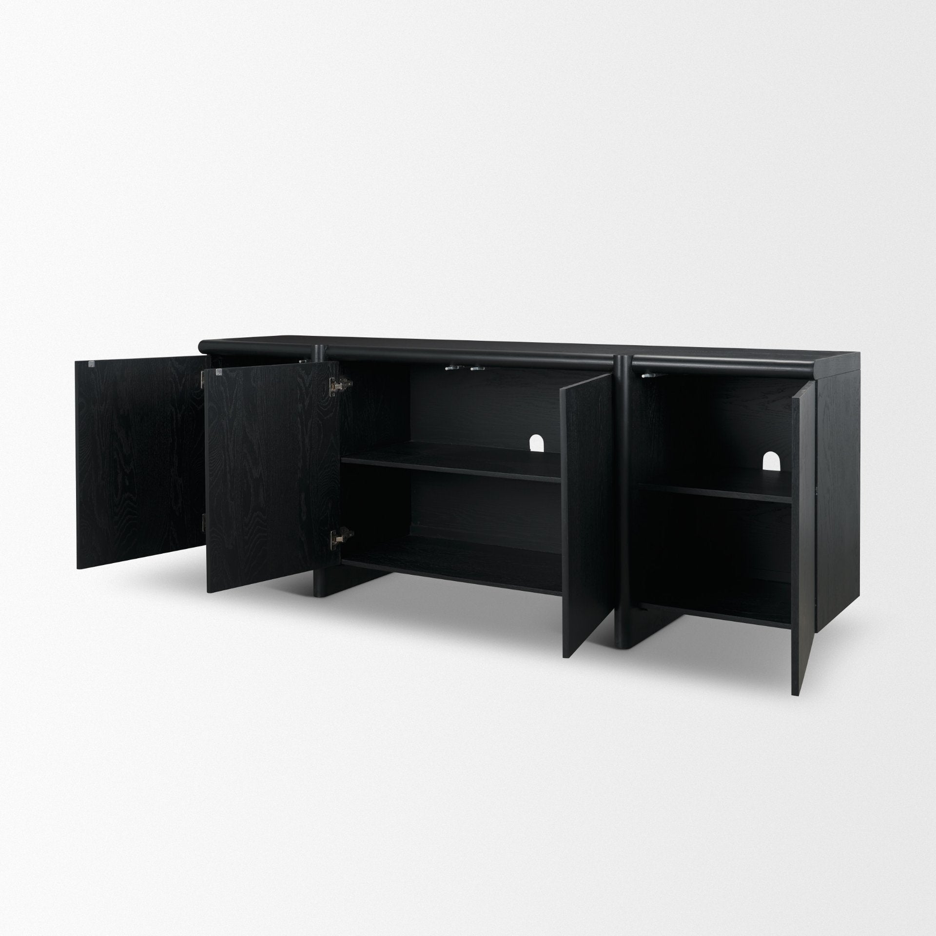 Rowan Oak Wood Closed 4 Door Sideboard