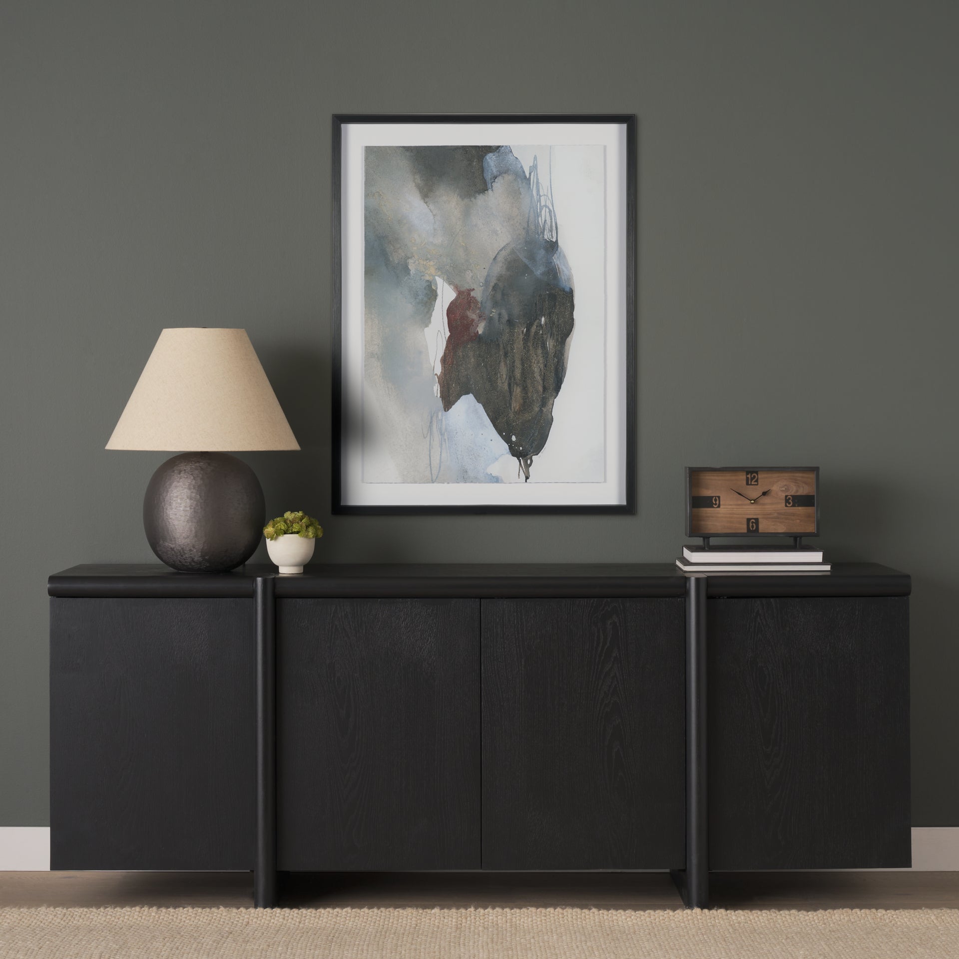 Rowan Oak Wood Closed 4 Door Sideboard