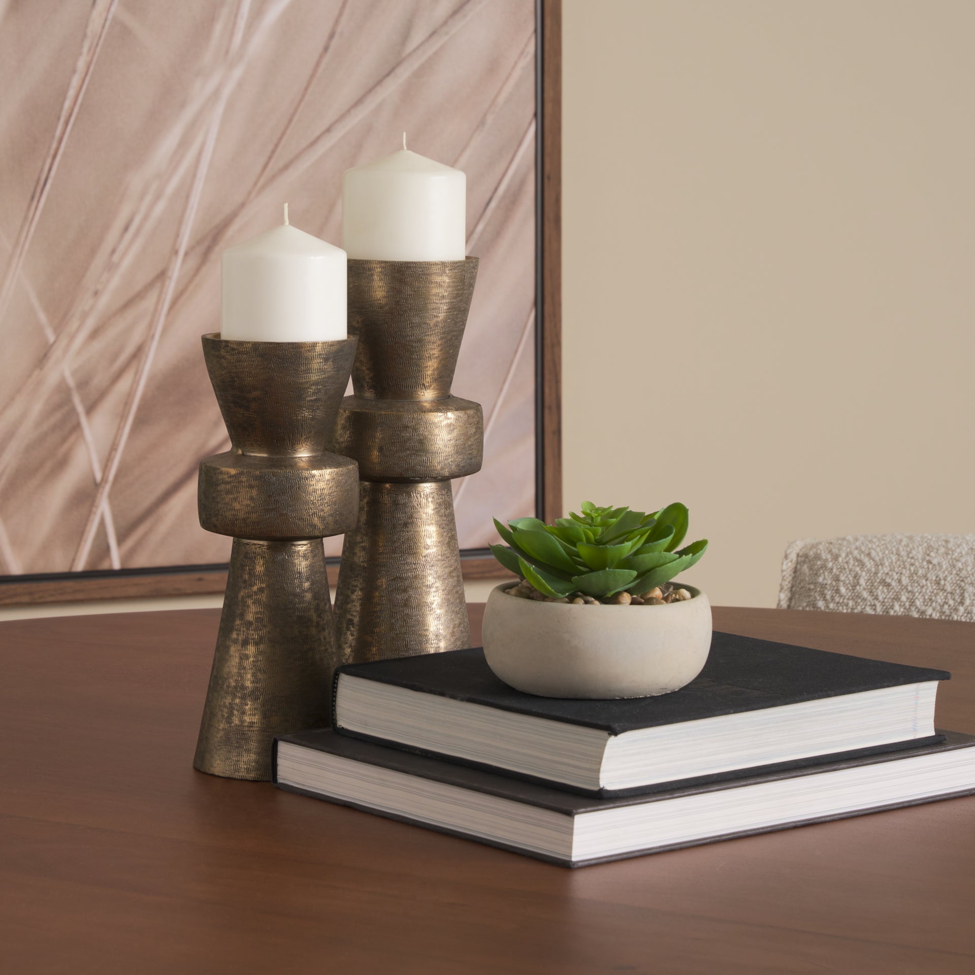 Odilia Metal Geometric Pillar Candle Holder