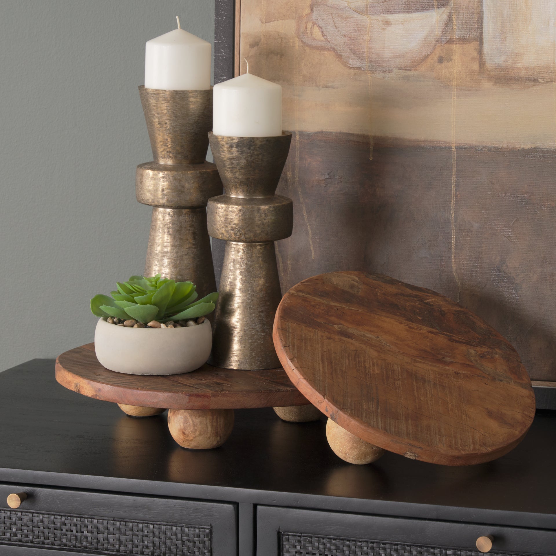 Odilia Metal Geometric Pillar Candle Holder