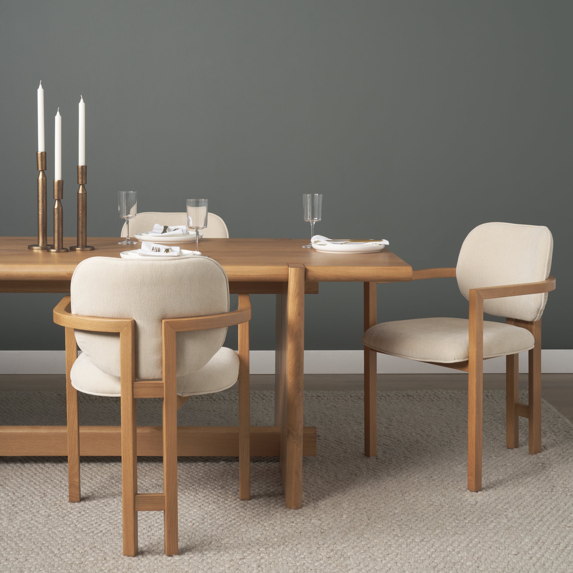 Carlisle Curved Back Tripod Frame Dining Armchair