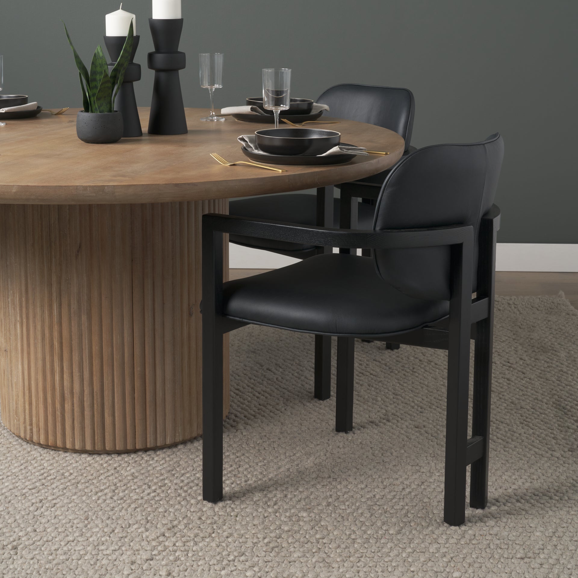 Carlisle Curved Back Tripod Frame Dining Armchair