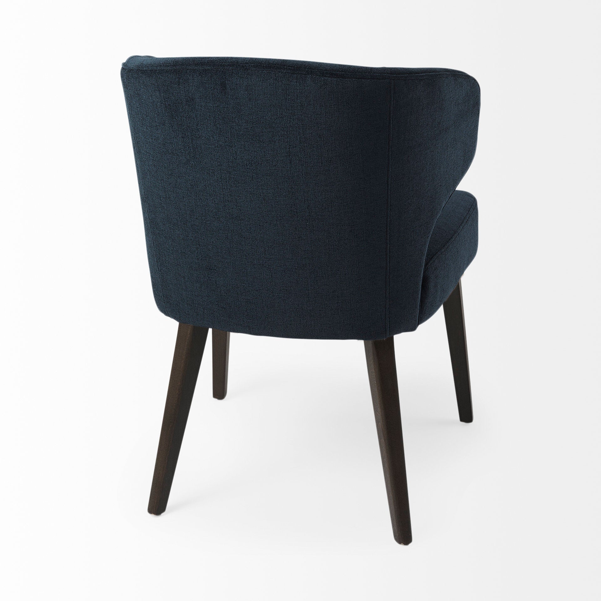 Niles Navy Fabric Seat with Dark Brown Wooden Legs Wingback Dining Chair (Andes 600)
