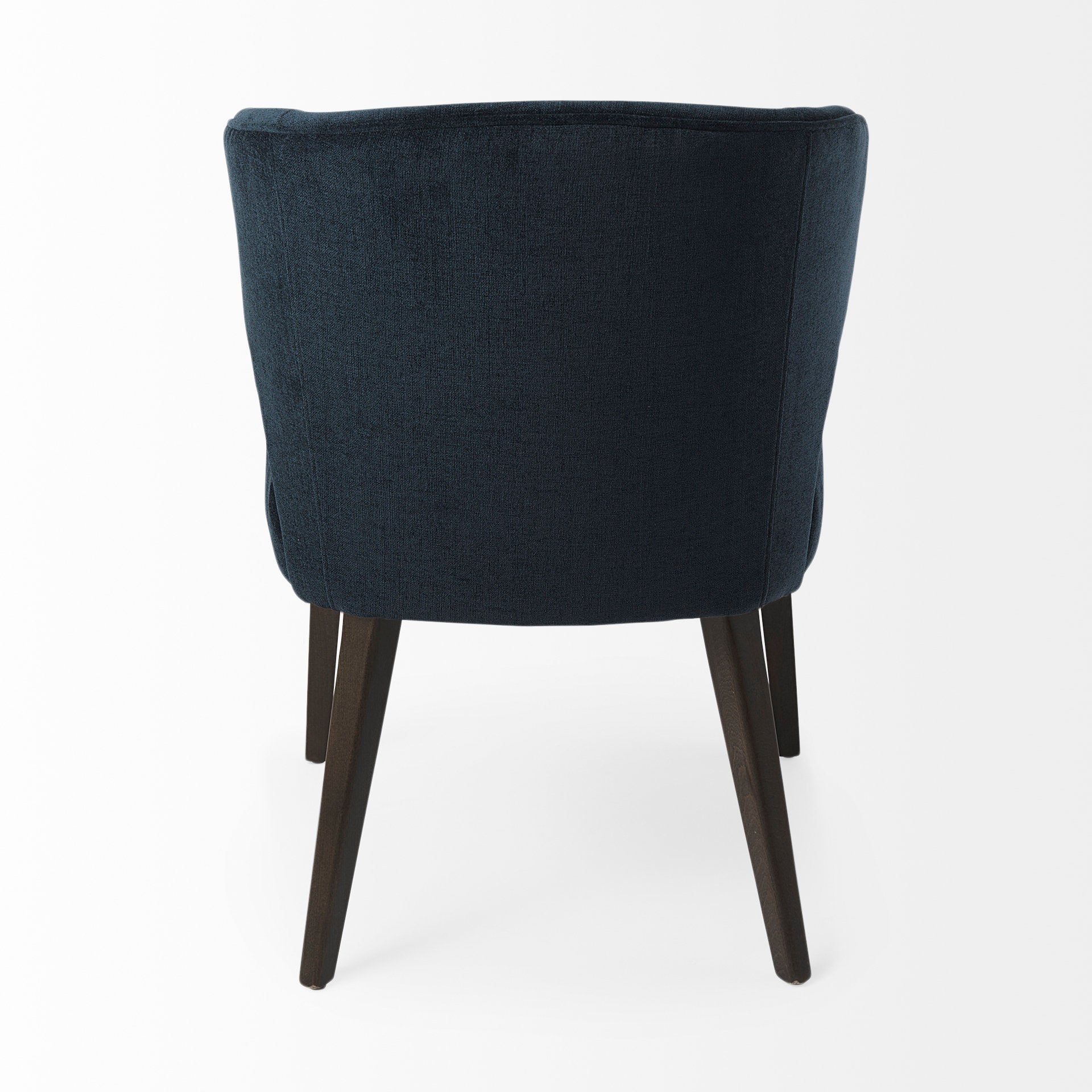 Niles Navy Fabric Seat with Dark Brown Wooden Legs Wingback Dining Chair (Andes 600)