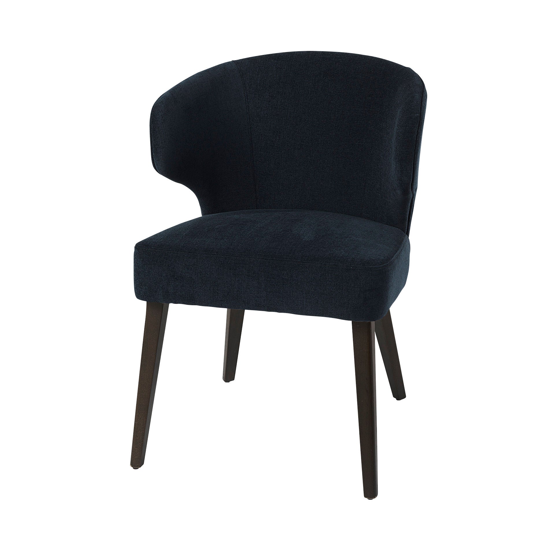 Niles Navy Fabric Seat with Dark Brown Wooden Legs Wingback Dining Chair (Andes 600)
