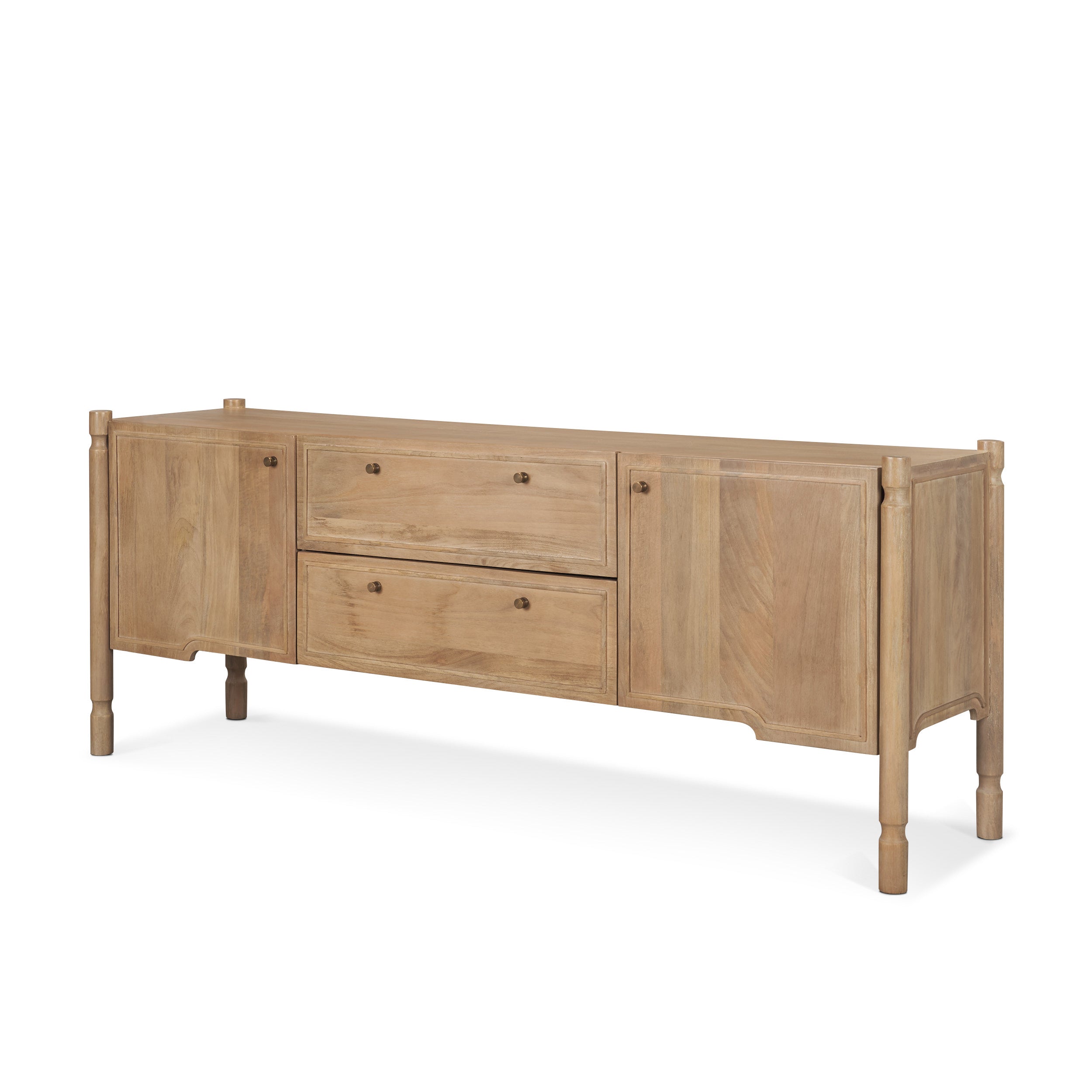 Phil Light Brown Wood 2 Door 1 Drawer with Pull Down Media Console