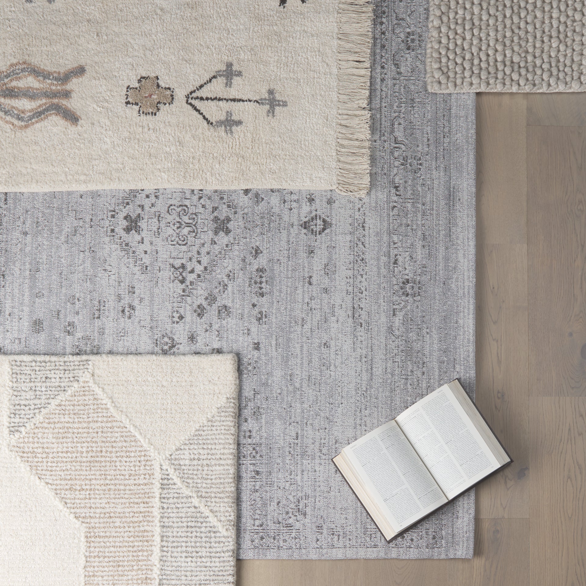 Carla Earthy Neutrals Patterned Cotton Area Rug