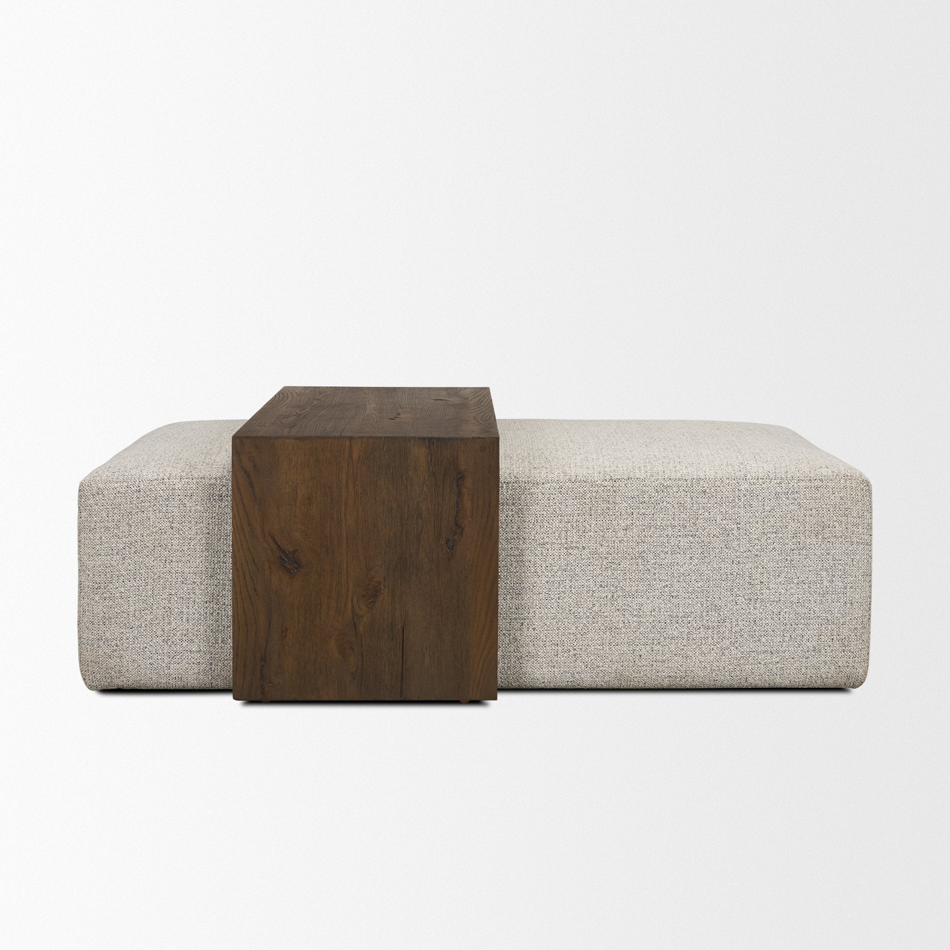Trayden Gray Fabric with Brown Slider Top Coffee Table