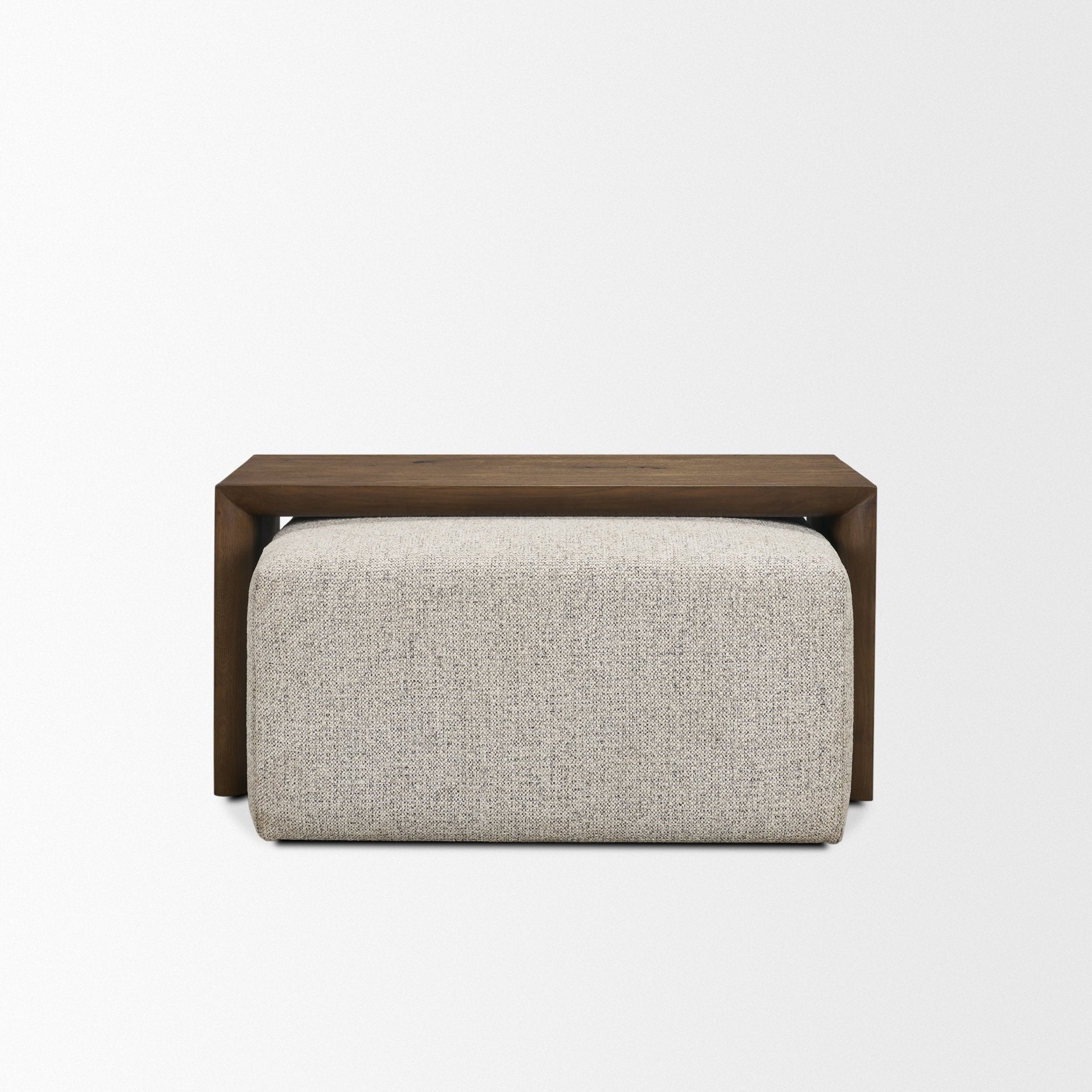 Trayden Gray Fabric with Brown Slider Top Coffee Table