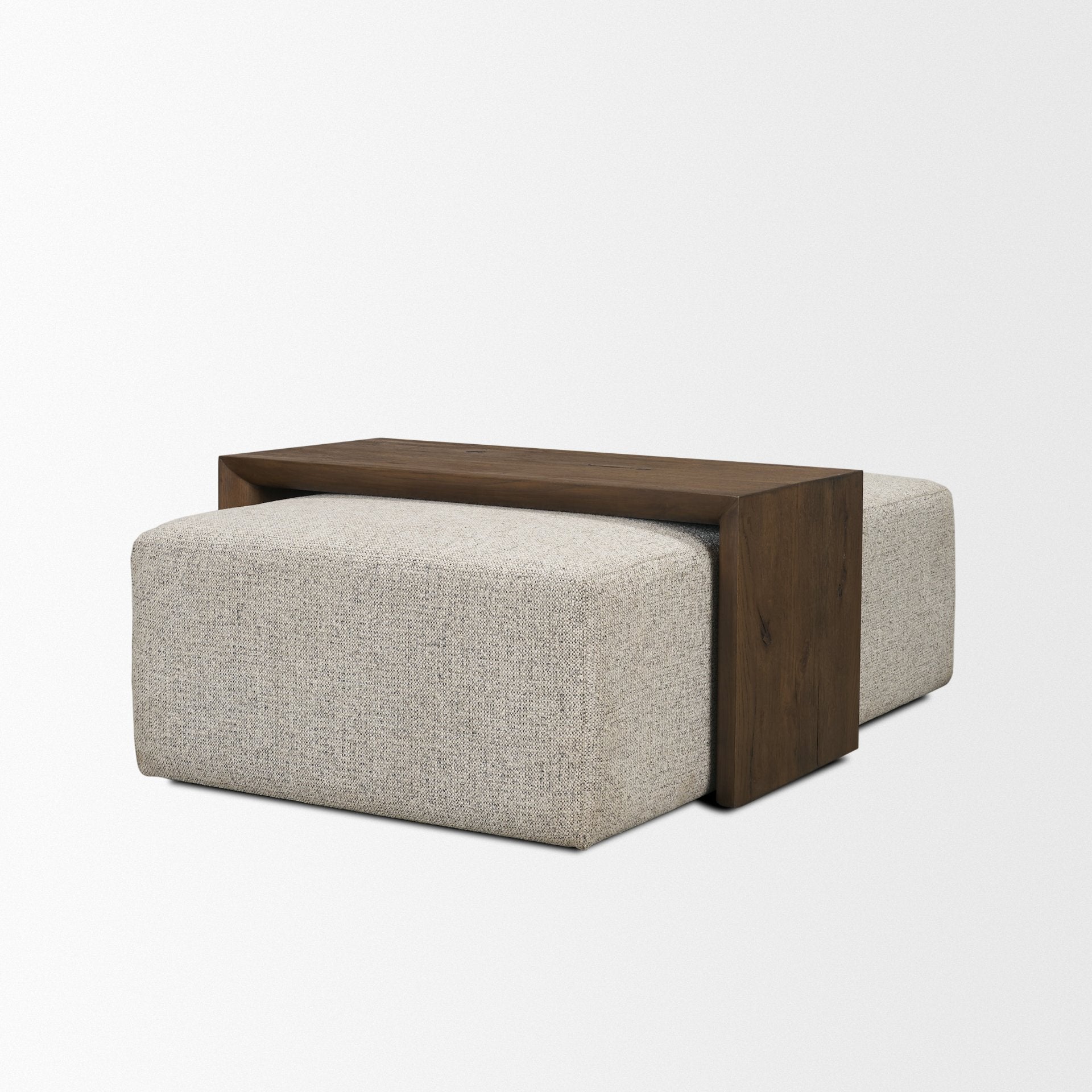 Trayden Gray Fabric with Brown Slider Top Coffee Table